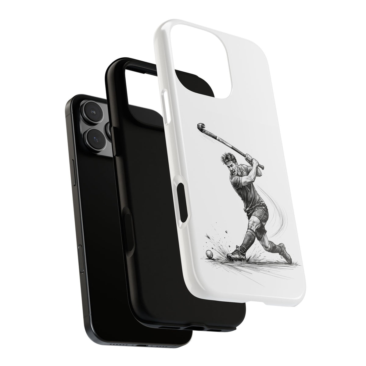 Phone case, Male Hockey Player Tomahawk Sketch,  Tough case