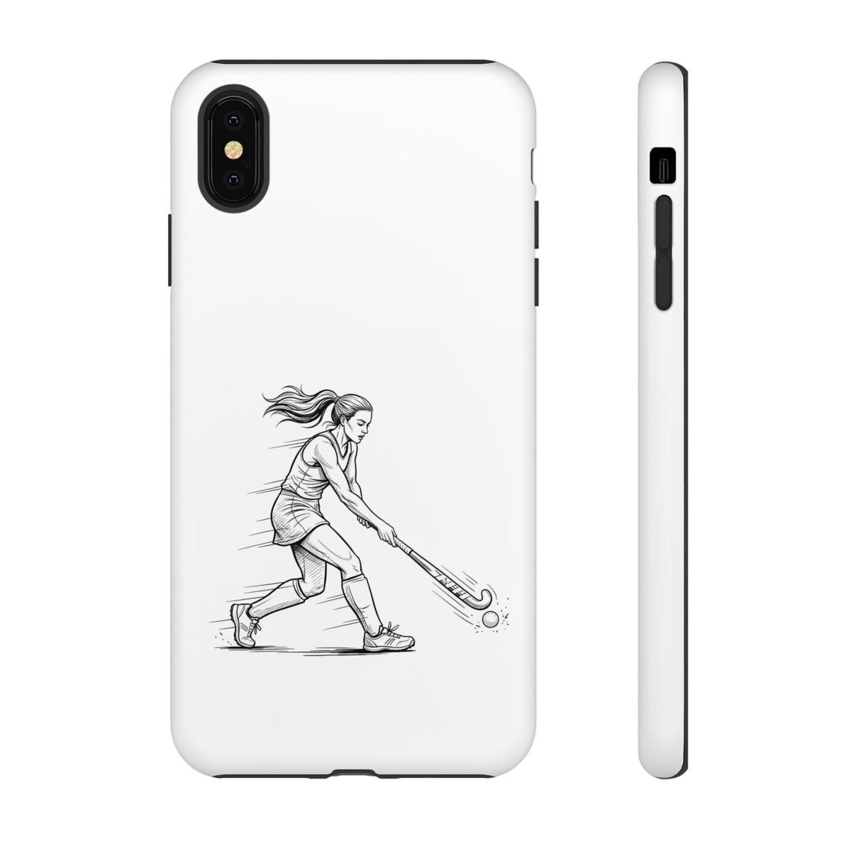 Phone Case, Hockey, Female  Player Minimalist sketch design, Tough Case
