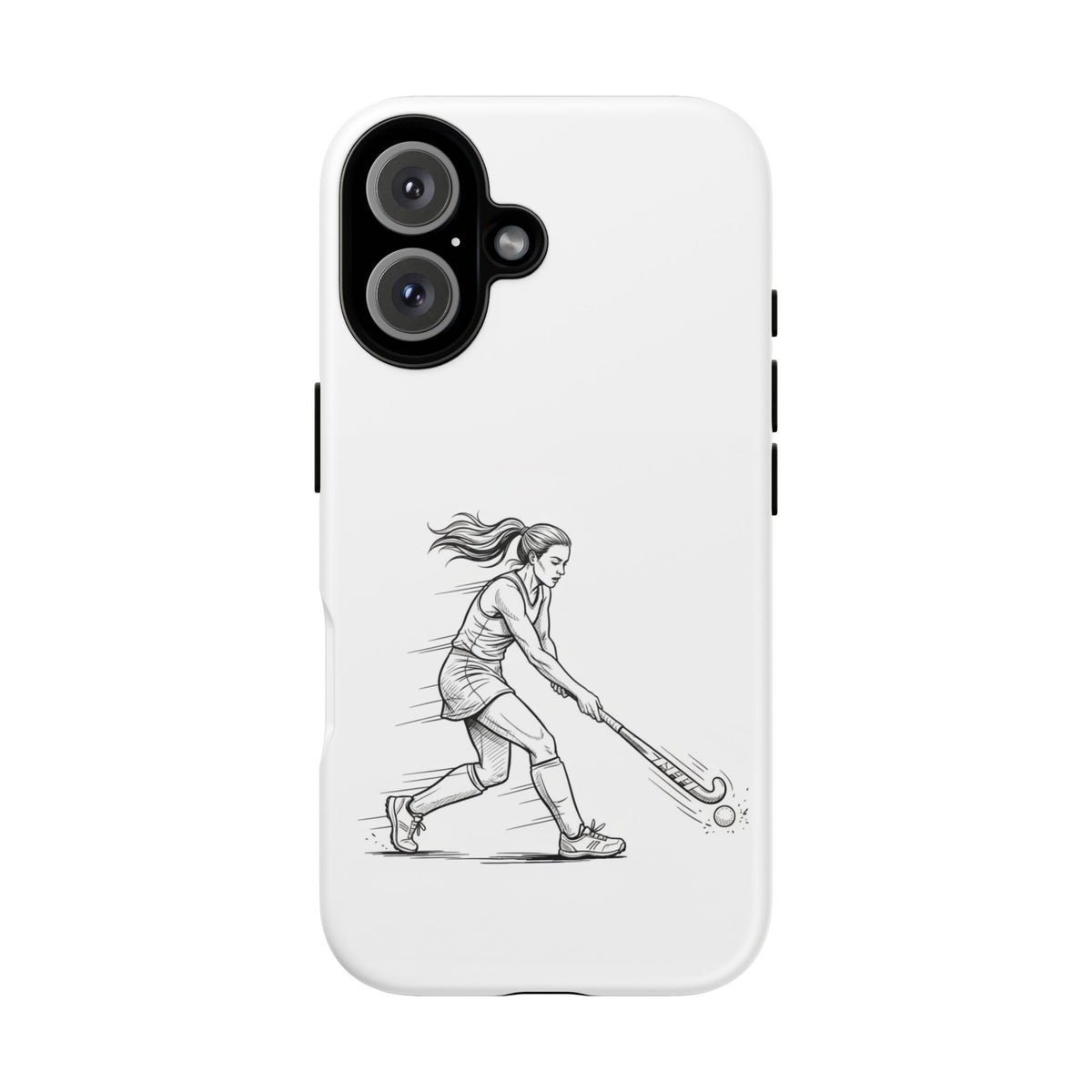 Phone Case, Hockey, Female  Player Minimalist sketch design, Tough Case