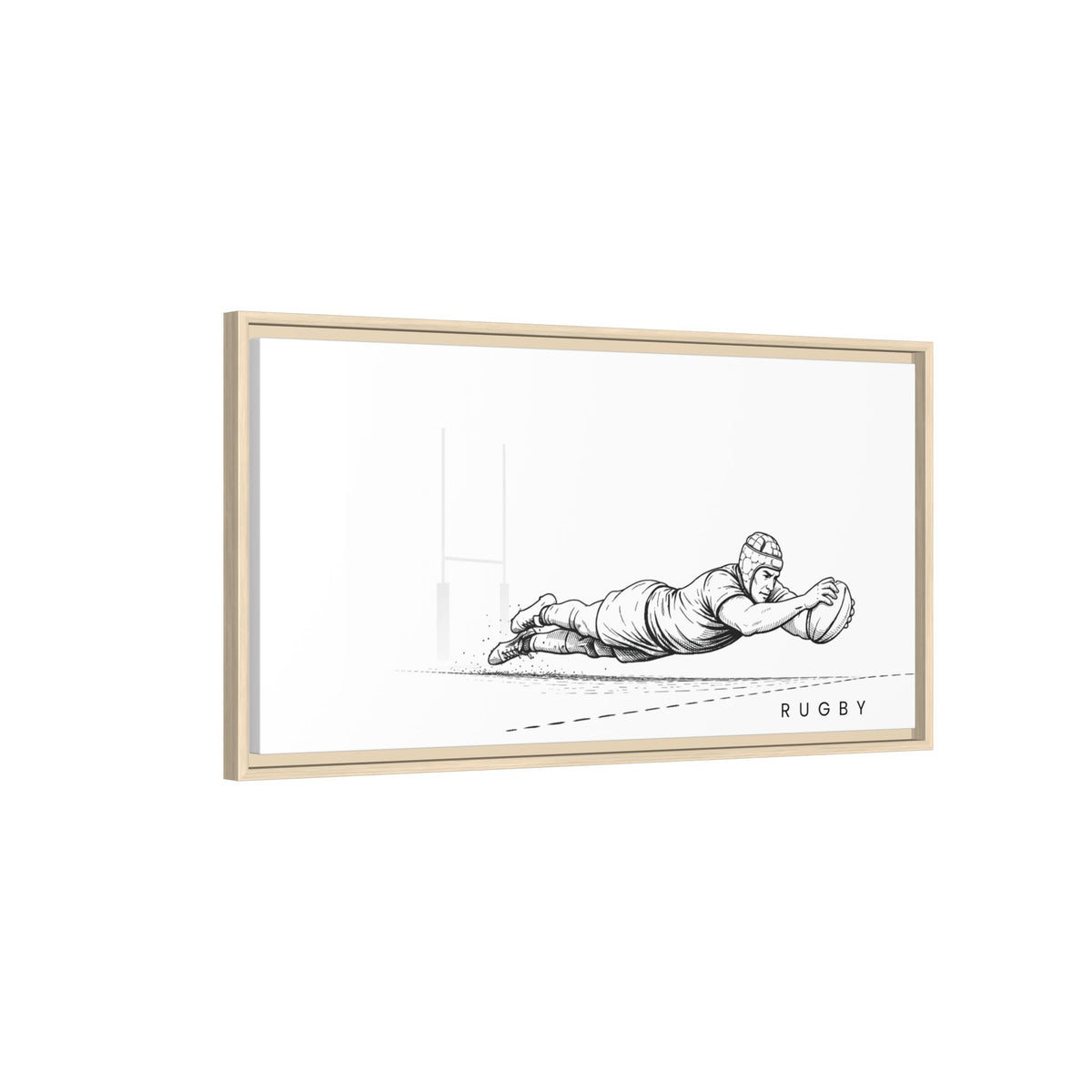 Print, Rugby Try, Matte Canvas Framed Wall Art