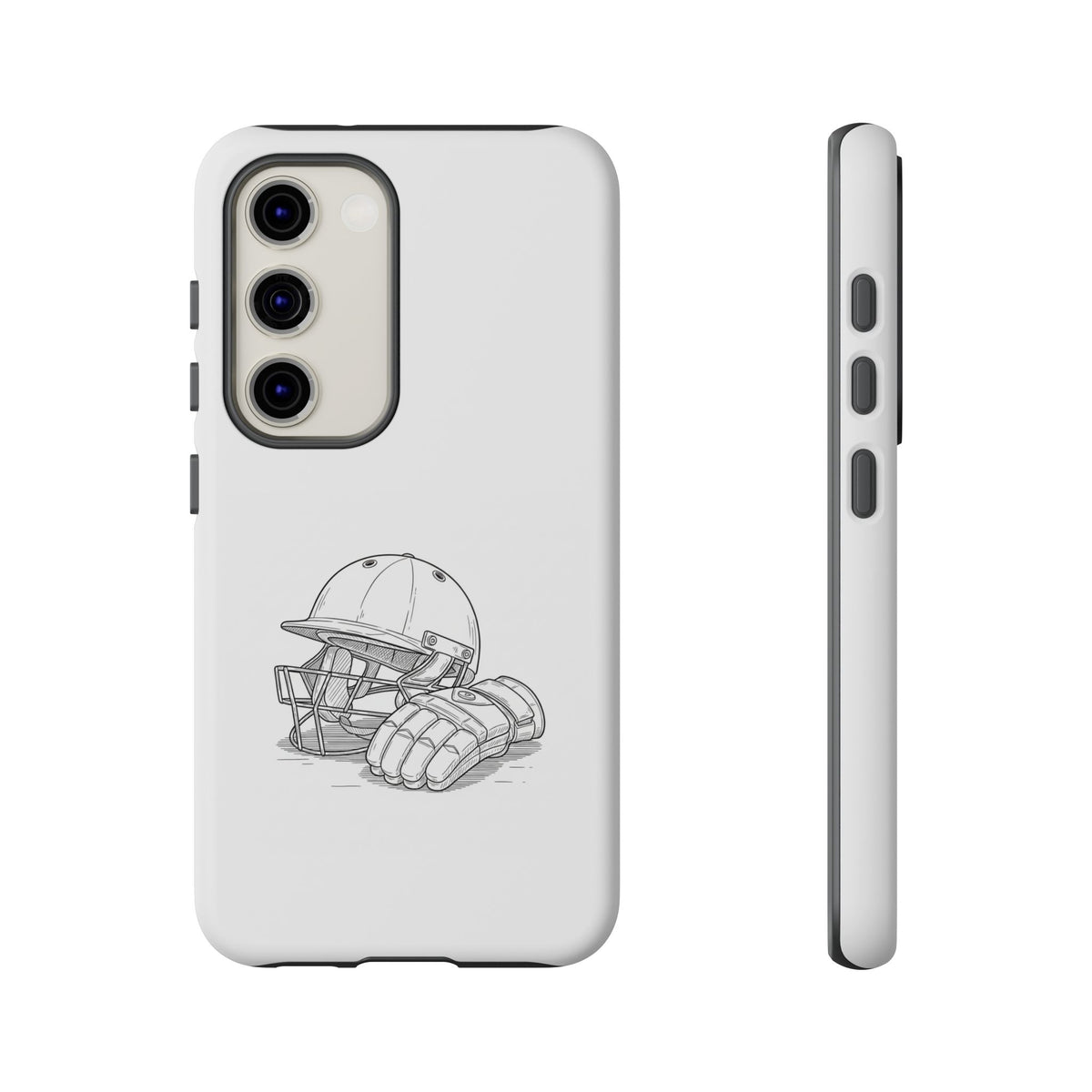 Phone Case, Cricket Gloves & Helmet Sketch, Tough Case