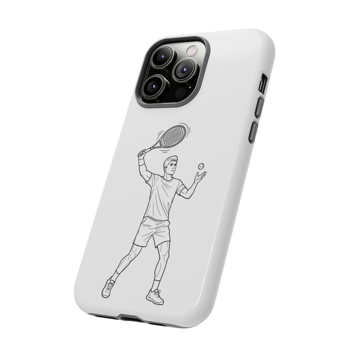 Phone Case, Racket Sports, Tennis Player overhead shot Design, Tough Case