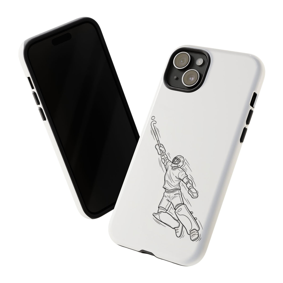 Hockey Goalkeeper Sketch Phone Case — Minimalist Sports Protective Cover
