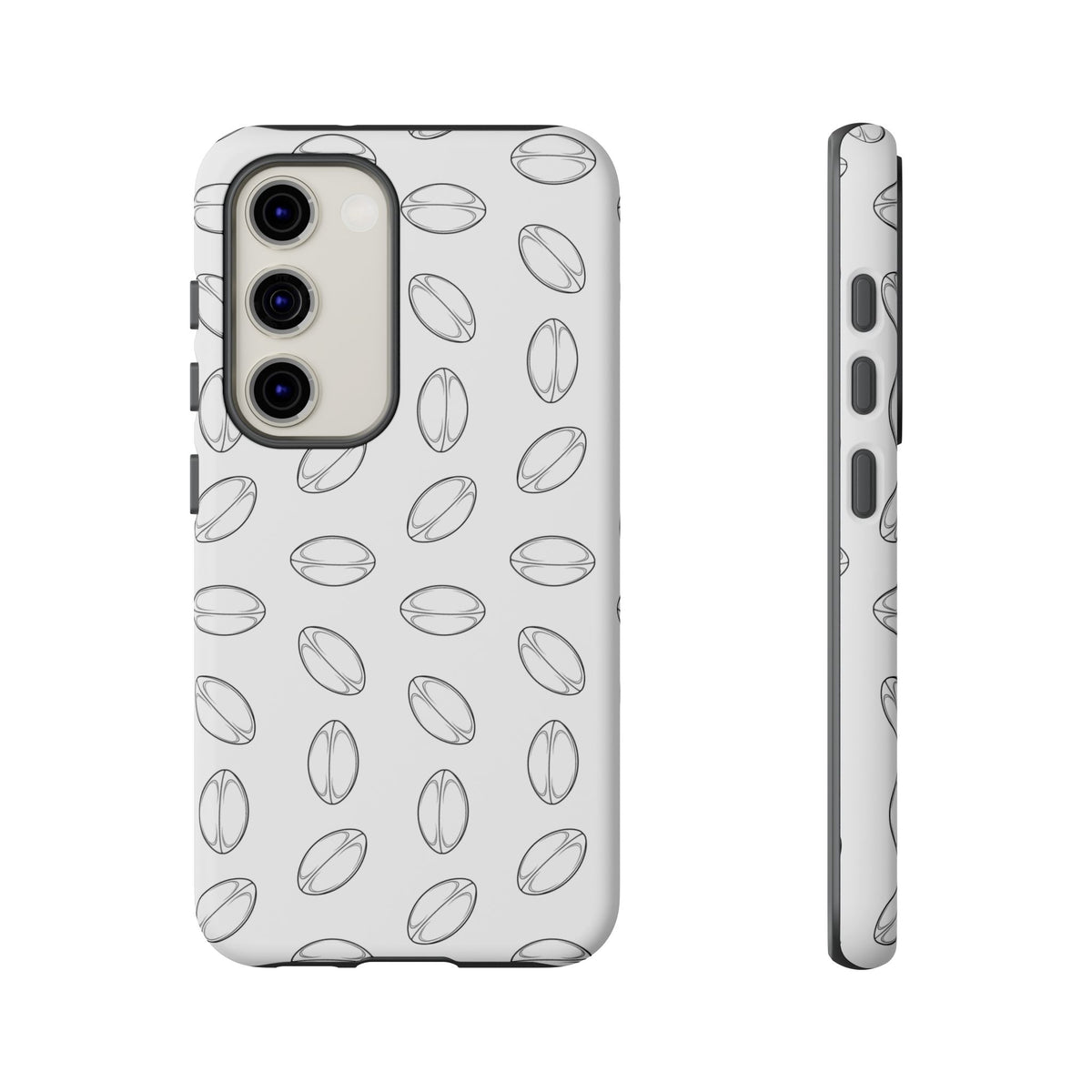 Phone Case, Rugby Ball Minimalist Sketch Pattern, Tough Case