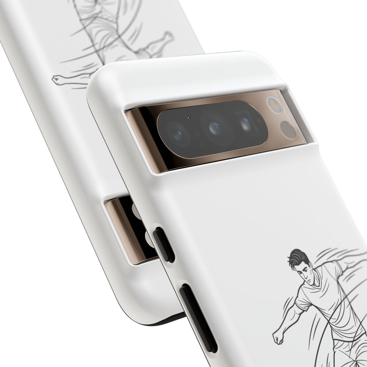 Phone Case, Football Free Kick / Strike Minimalist sketch Design, Tough Case