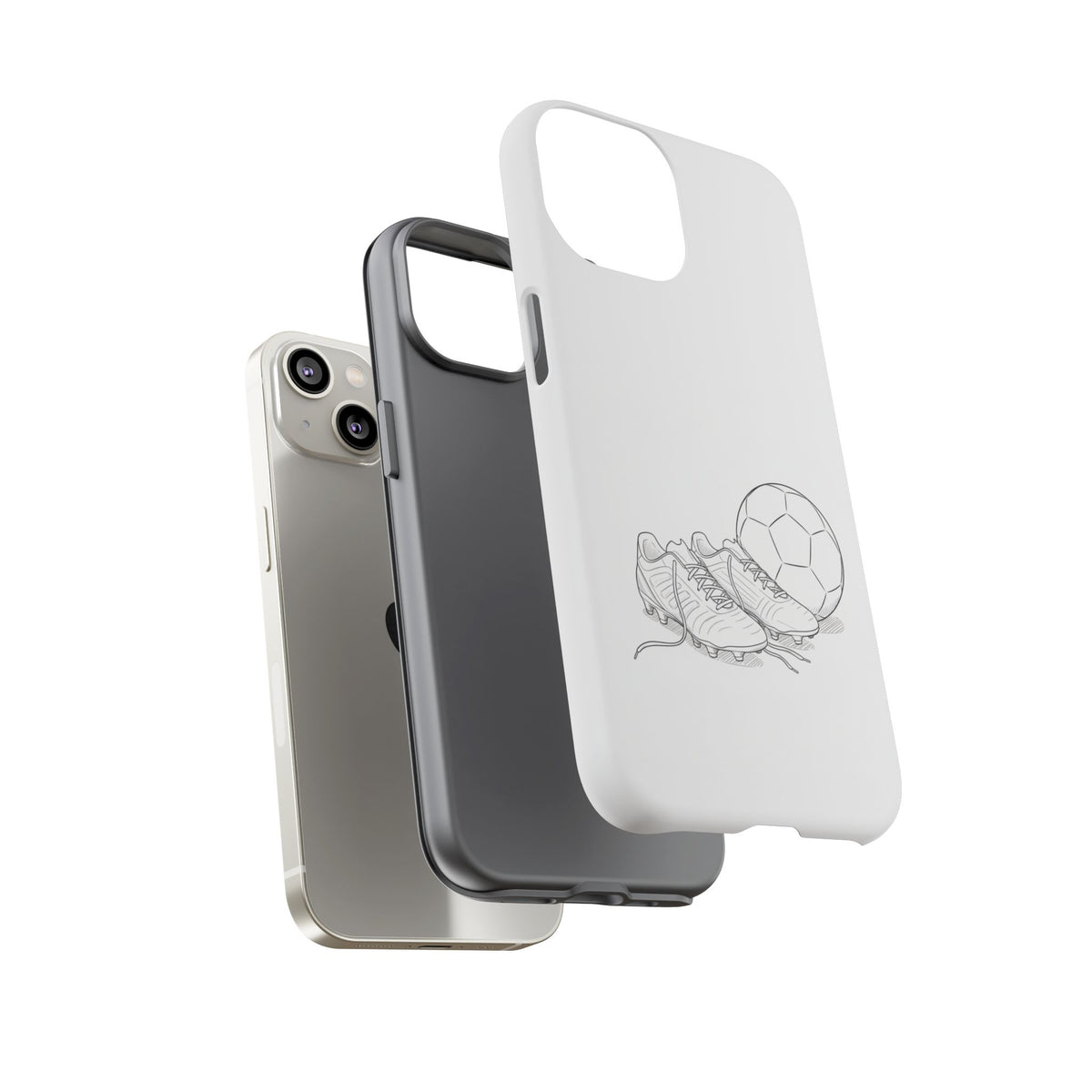 Phone Case, Football Boots & Ball Sketch , Tough Case