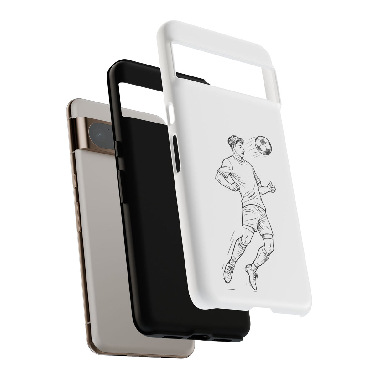 Phone Case, Football Chest-control Minimalist sketch Design, Tough Case