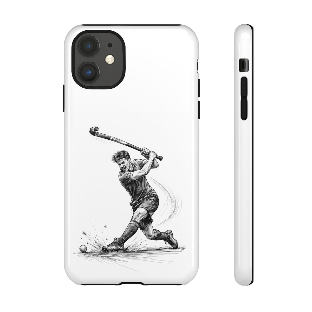 Phone case, Male Hockey Player Tomahawk Sketch,  Tough case