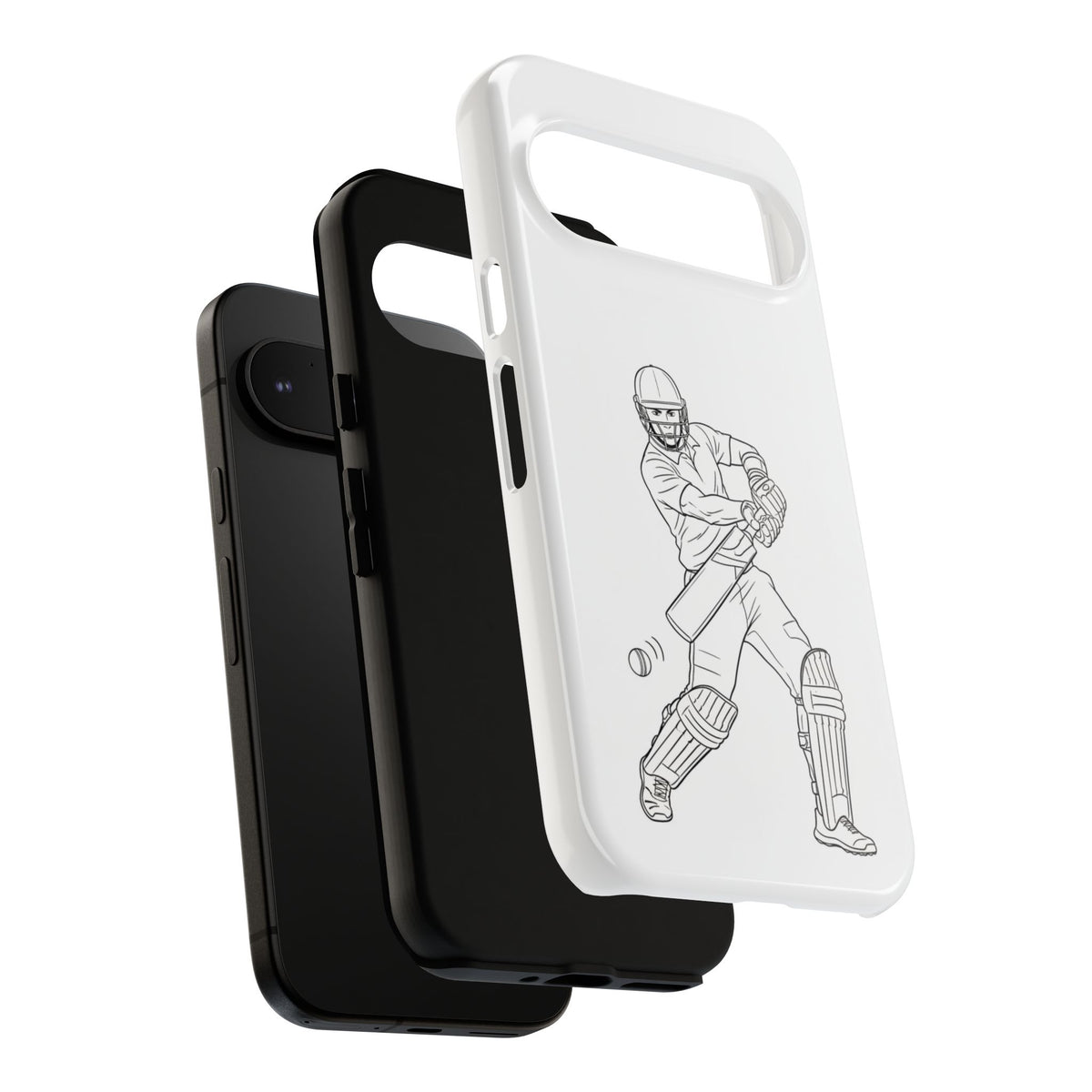 Phone Case, Cricket Batsman Sketch, Tough Case