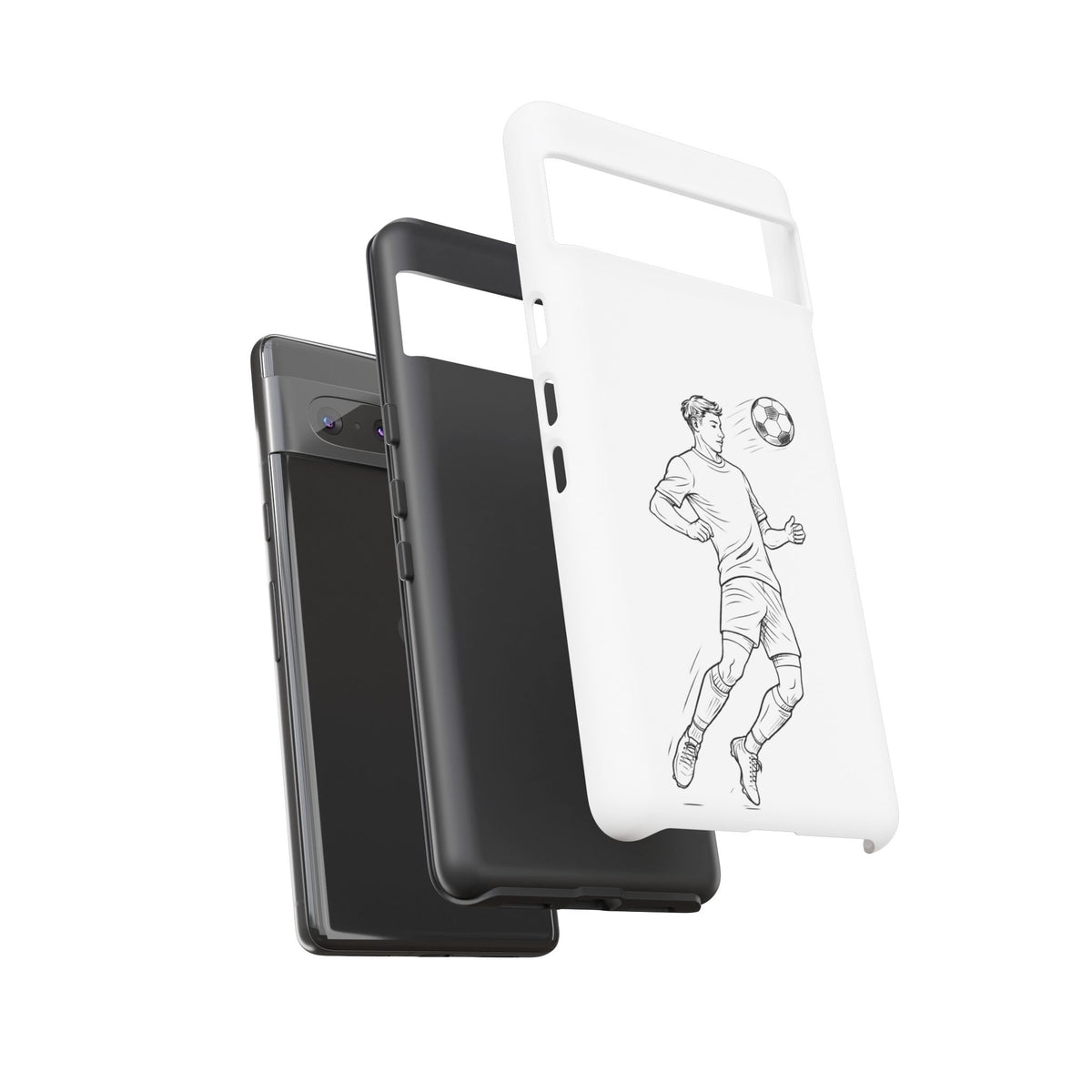 Phone Case, Football Chest-control Minimalist sketch Design, Tough Case