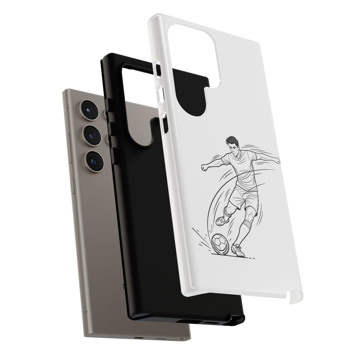 Phone Case, Football Free Kick / Strike Minimalist sketch Design, Tough Case