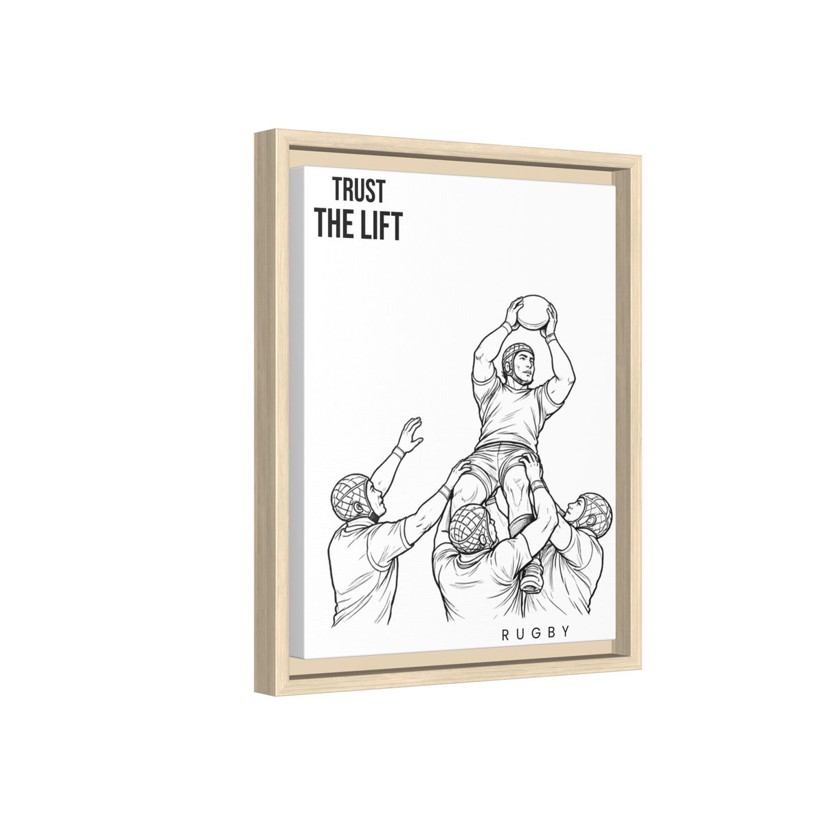 Print, Rugby Line-Out Trust The Lift , Matte Canvas Print Framed Art