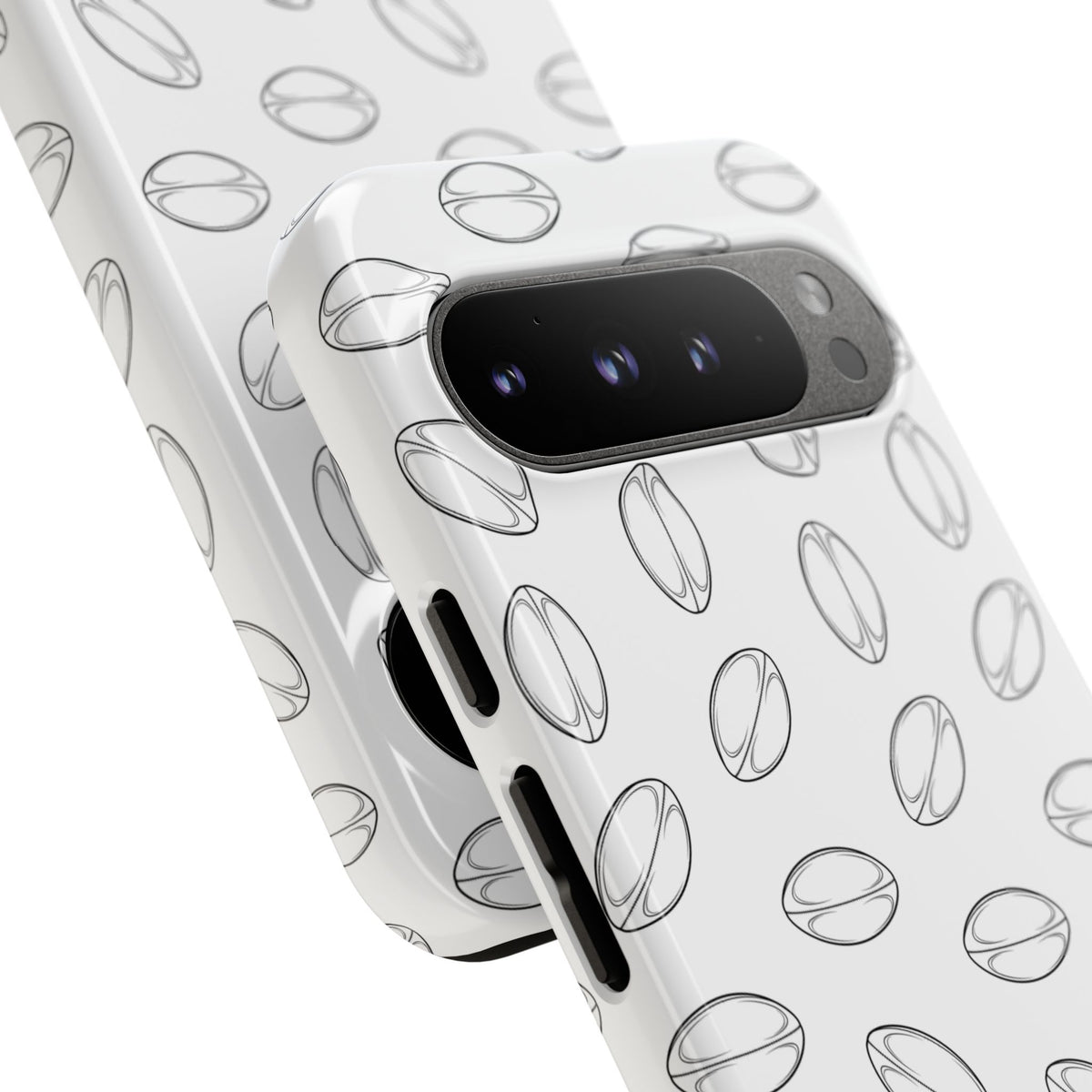 Phone Case, Rugby Ball Minimalist Sketch Pattern, Tough Case