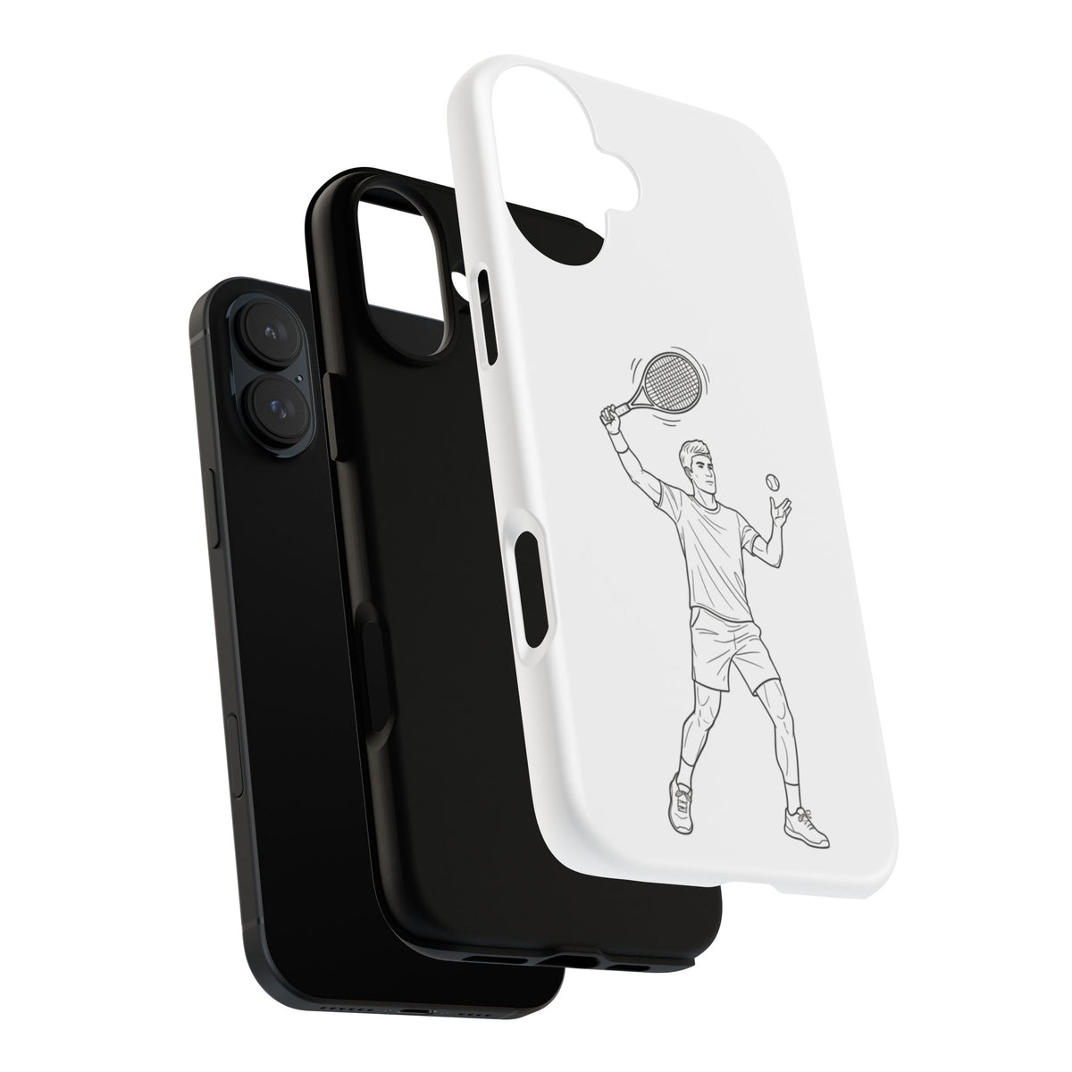 Phone Case, Racket Sports, Tennis Player overhead shot Design, Tough Case
