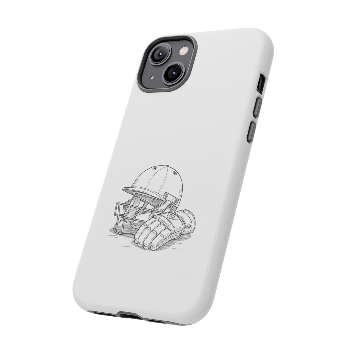 Phone Case, Cricket Gloves & Helmet Sketch, Tough Case
