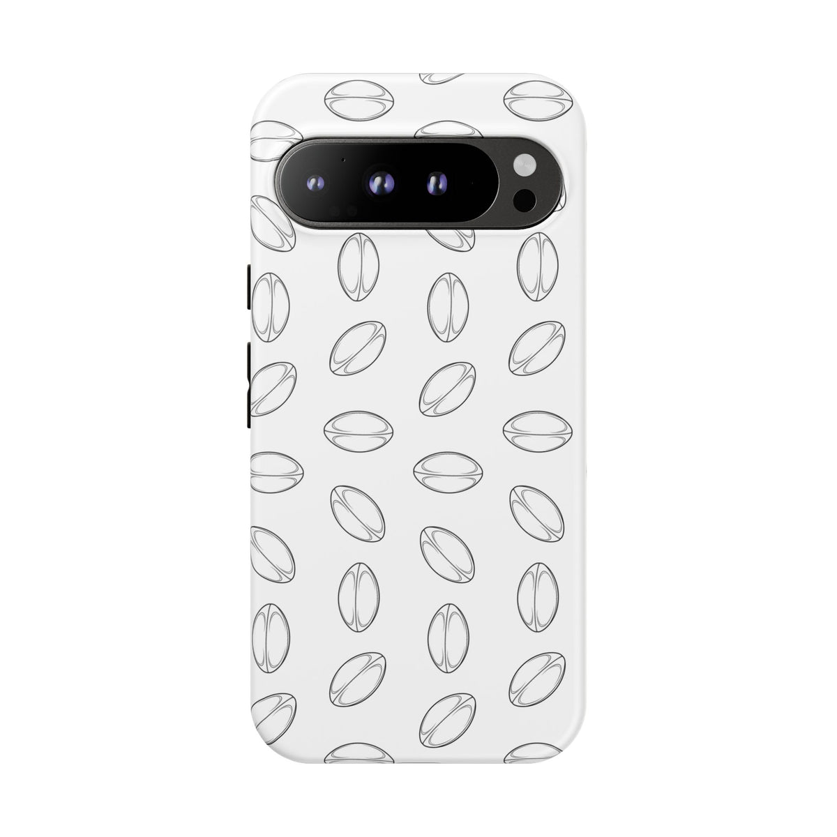 Phone Case, Rugby Ball Minimalist Sketch Pattern, Tough Case