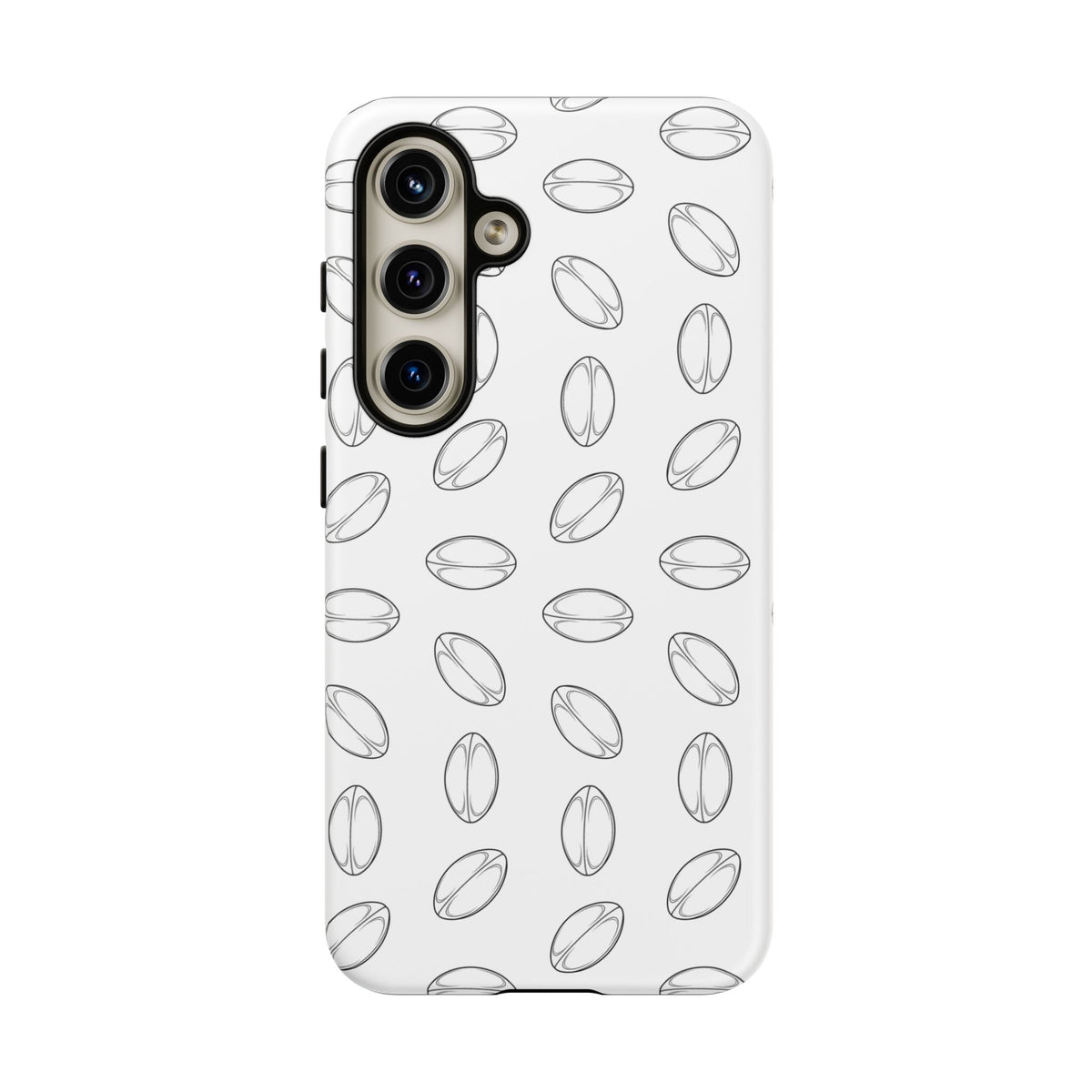 Phone Case, Rugby Ball Minimalist Sketch Pattern, Tough Case
