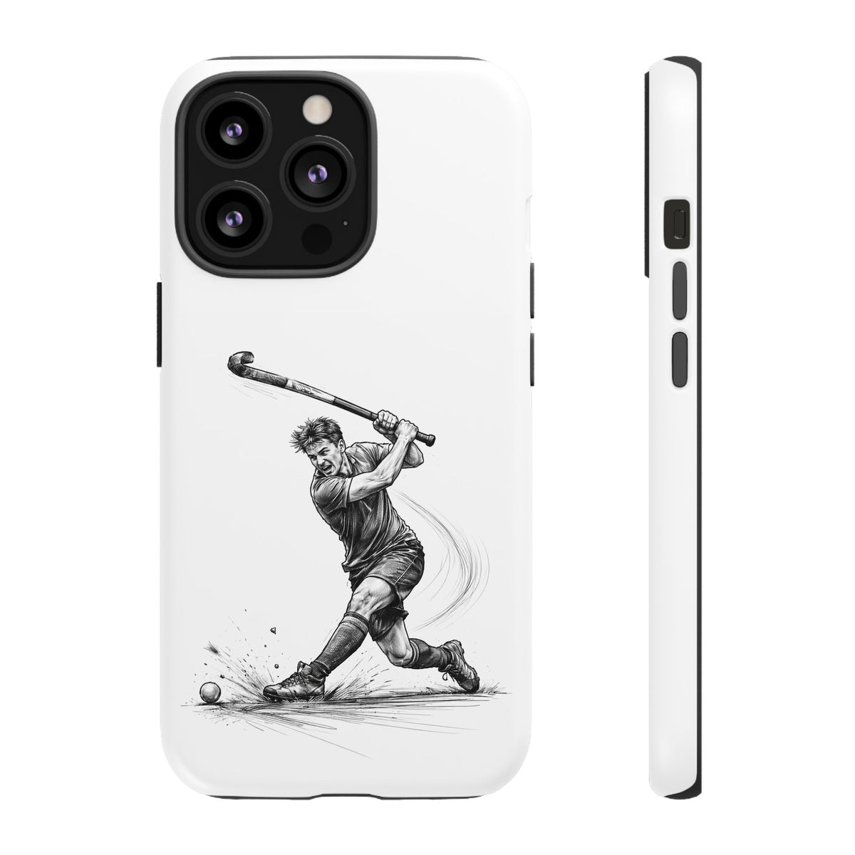 Phone case, Male Hockey Player Tomahawk Sketch,  Tough case