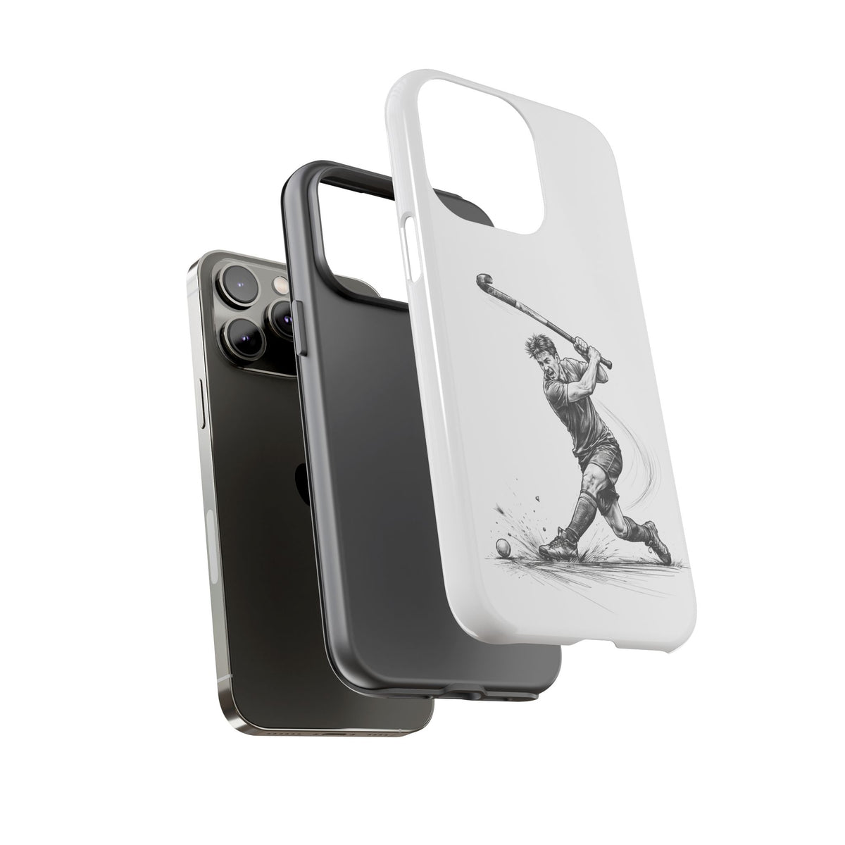 Phone case, Male Hockey Player Tomahawk Sketch,  Tough case