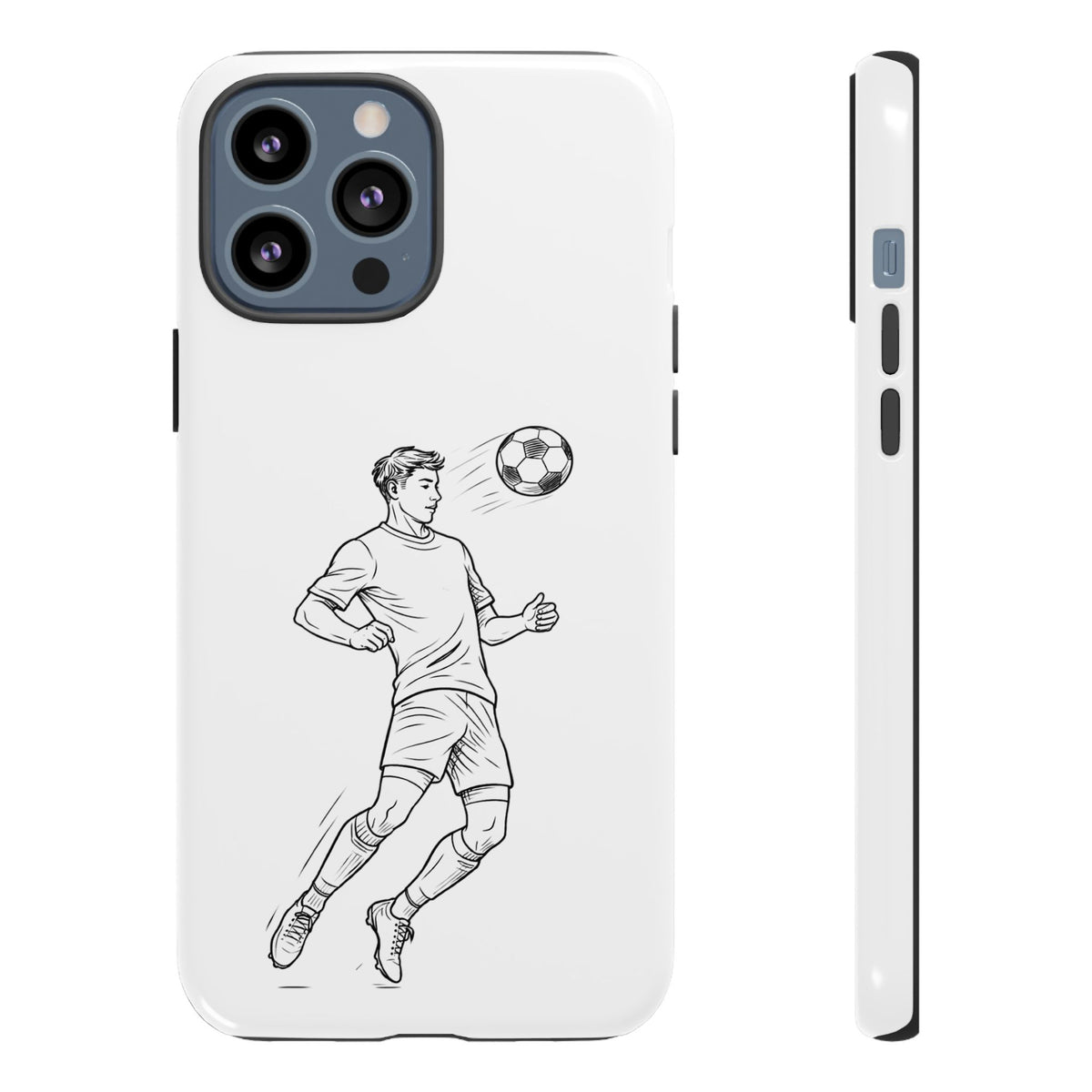 Phone Case, Football Chest-control Minimalist sketch Design, Tough Case