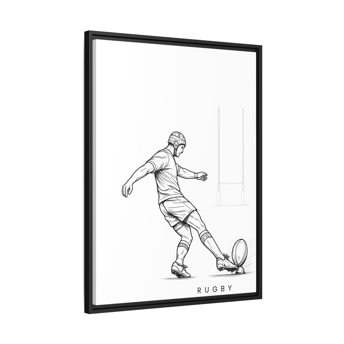 Print, Rugby Conversion Kick, Matte Canvas Print Framed Art