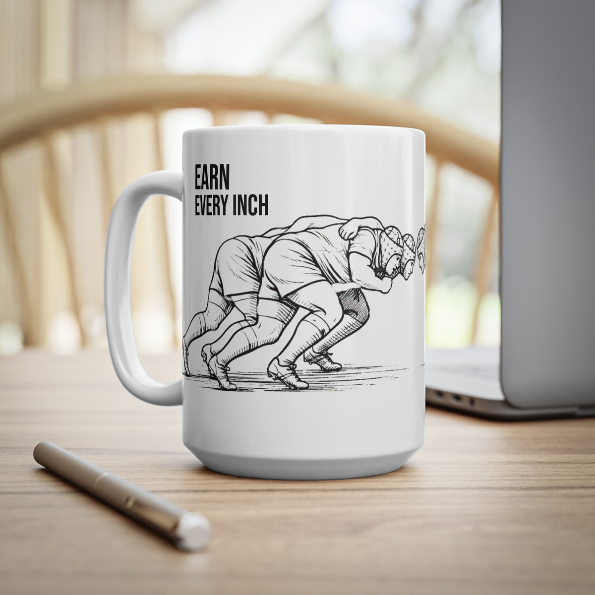 Mug, Rugby Scrum , Earn Every Inch, Ceramic, 325ml / 11oz or 440ml / 15oz
