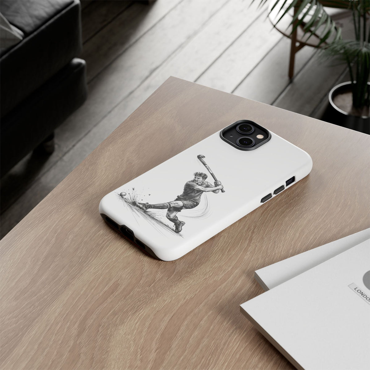 Phone case, Male Hockey Player Tomahawk Sketch,  Tough case