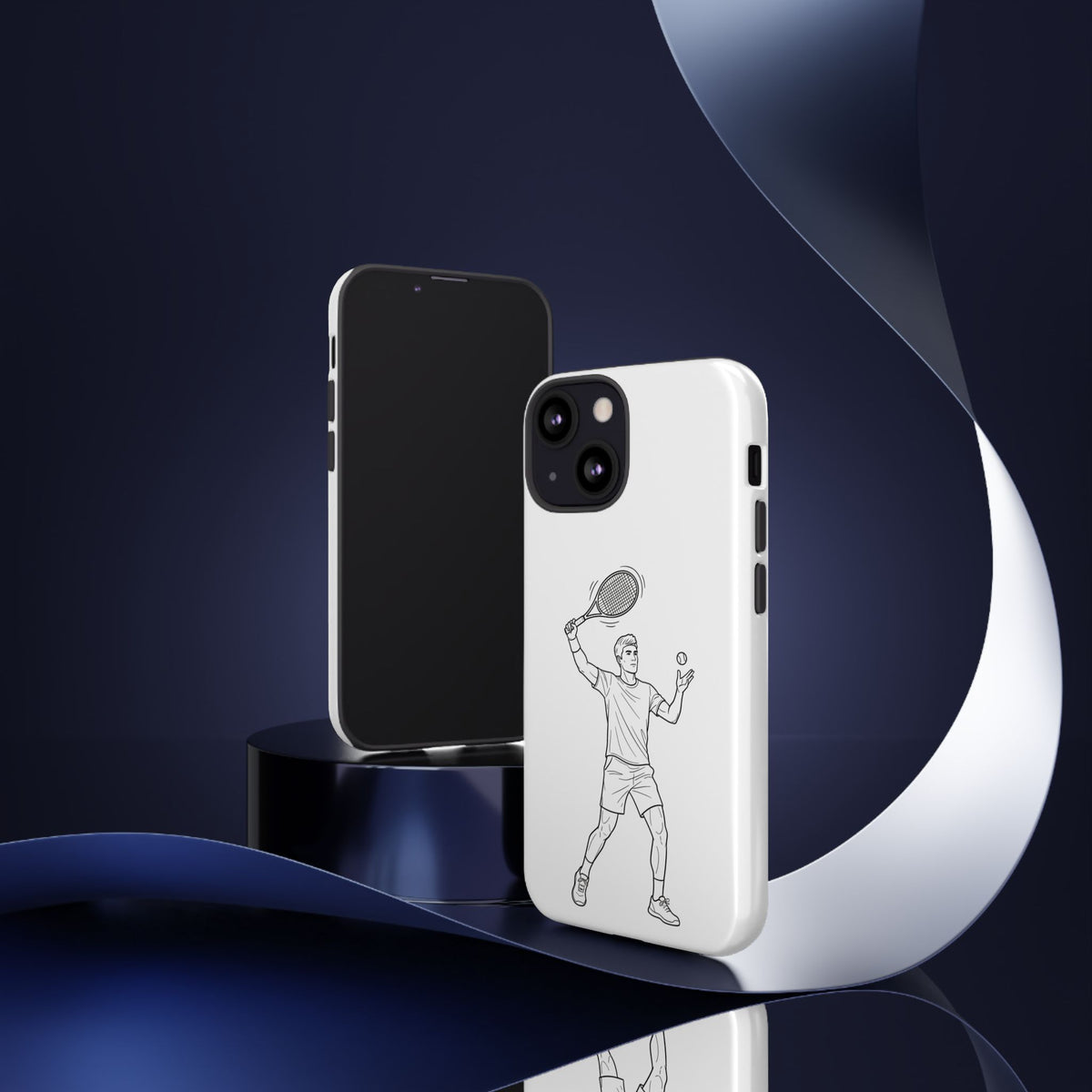 Phone Case, Racket Sports, Tennis Player overhead shot Design, Tough Case