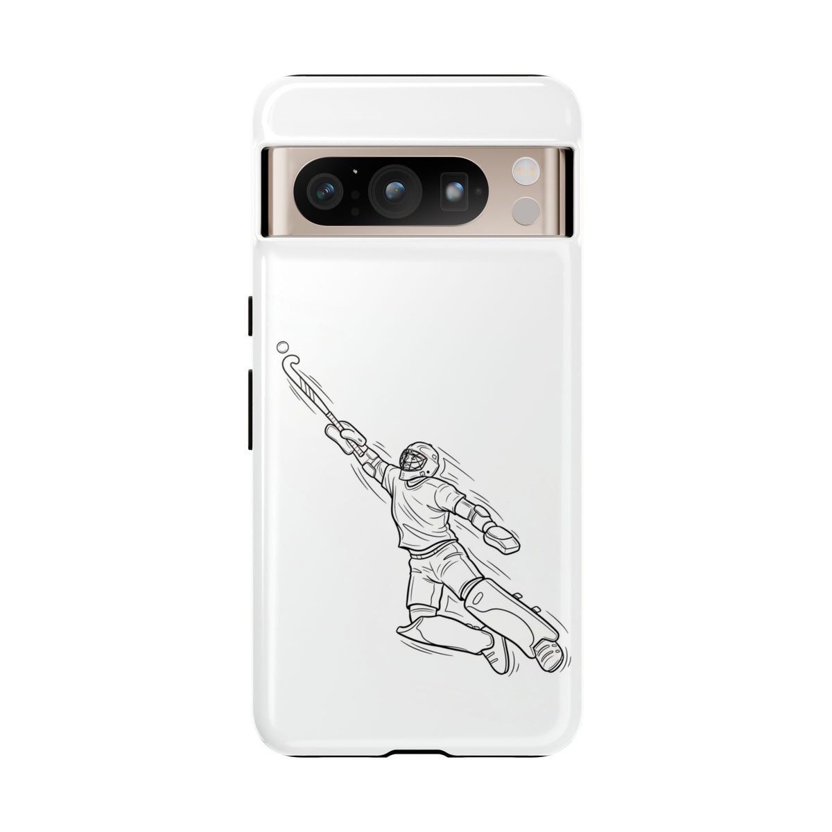 Hockey Goalkeeper Sketch Phone Case — Minimalist Sports Protective Cover