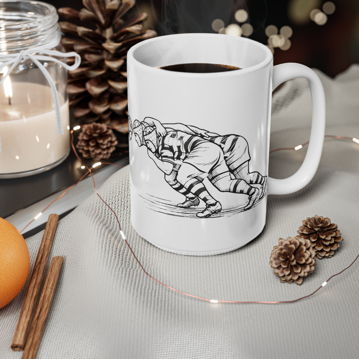 Mug, Rugby Scrum , Push as One, Ceramic, 325ml / 11oz or 440ml / 15oz