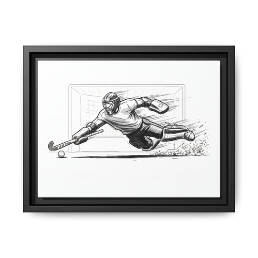 Print, Field Hockey Goalie Sketch, Matte Canvas Framed Wall Art