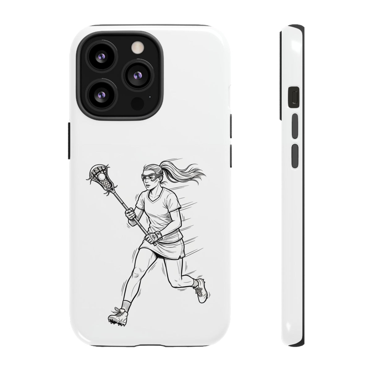 Phone Case, Lacrosse Player Sketch, Tough Case