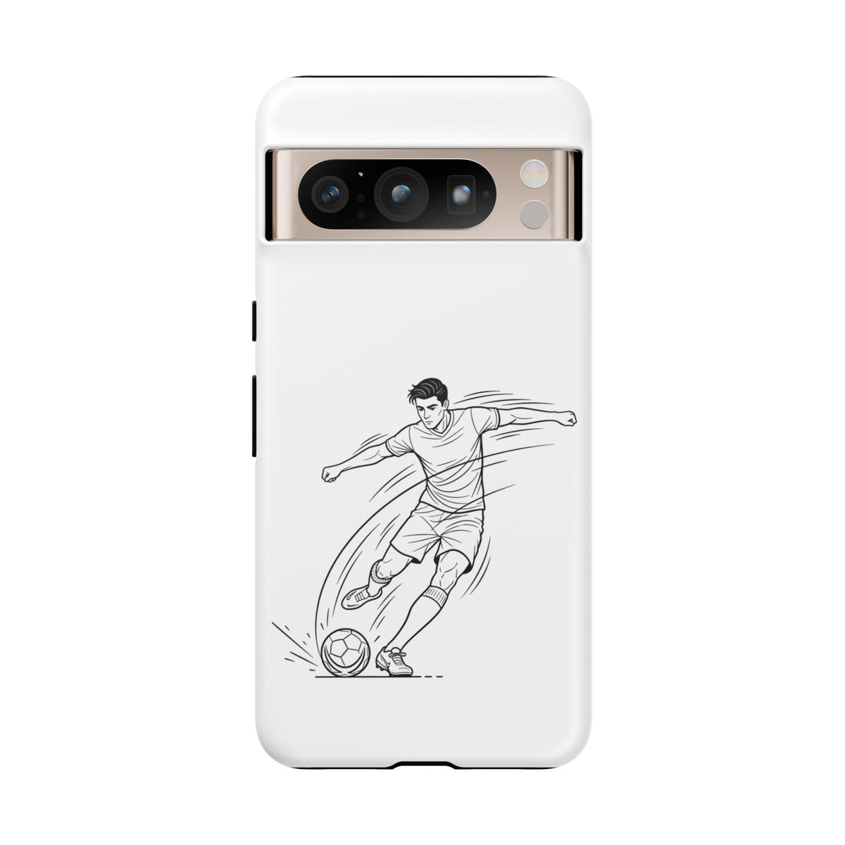 Phone Case, Football Free Kick / Strike Minimalist sketch Design, Tough Case