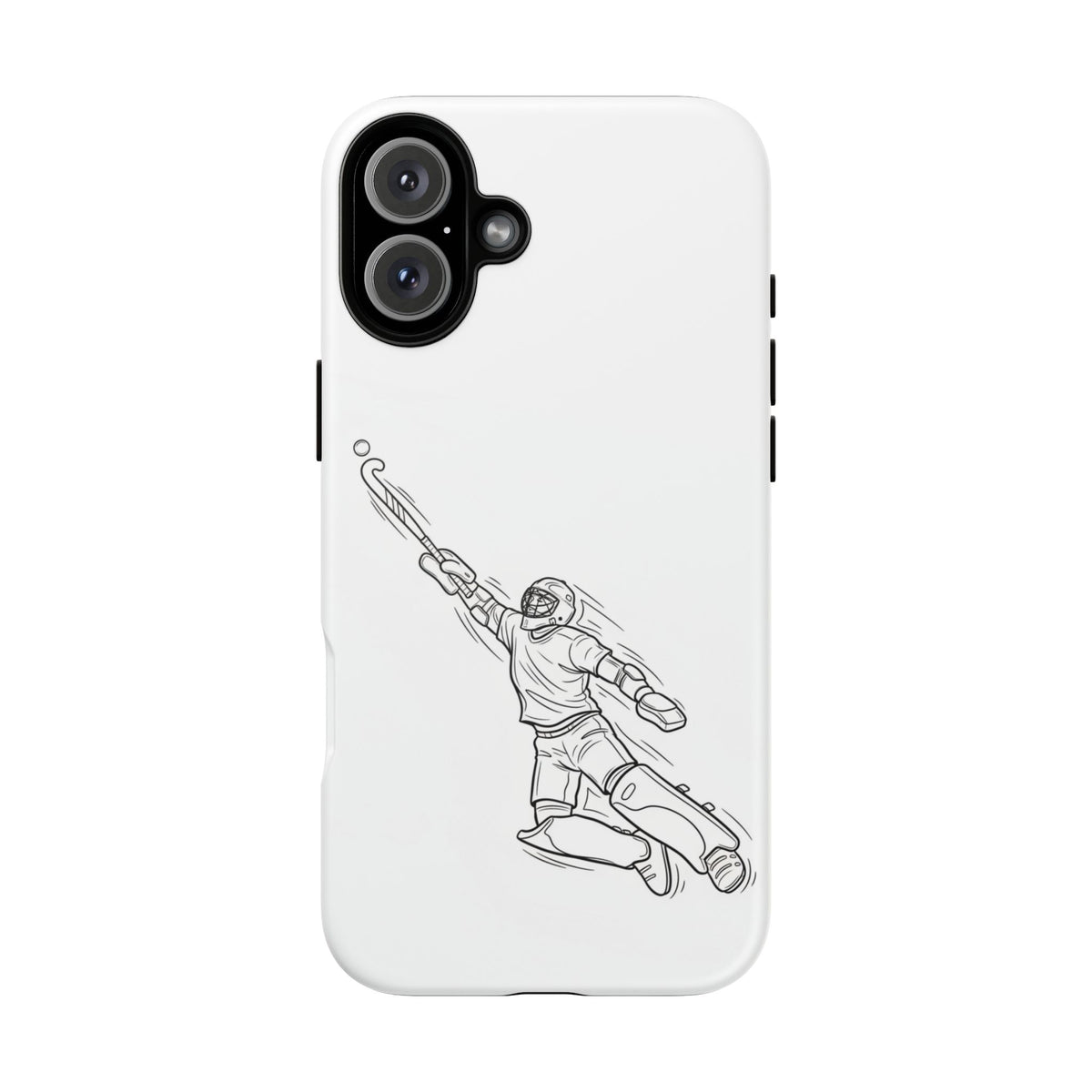 Hockey Goalkeeper Sketch Phone Case — Minimalist Sports Protective Cover