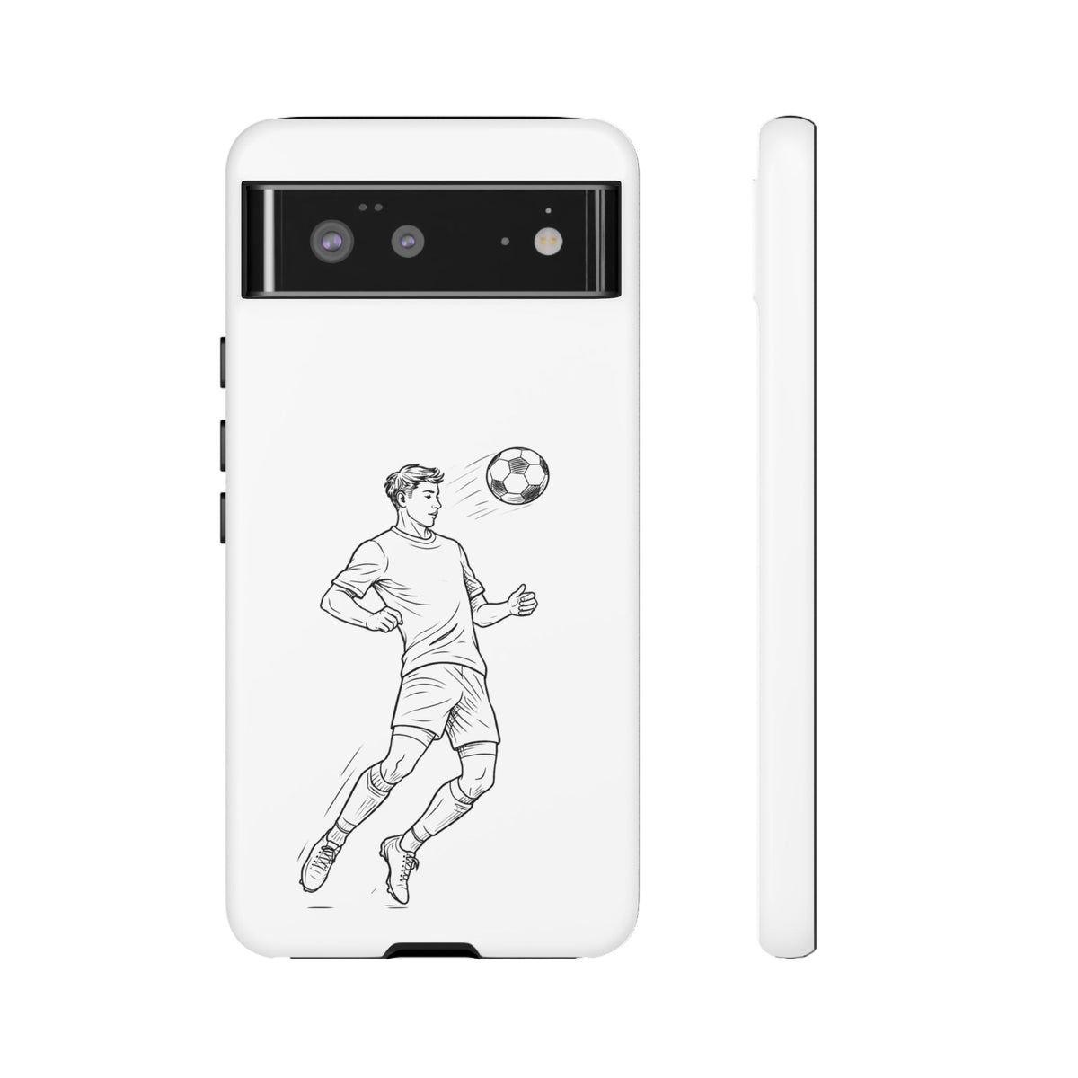 Phone Case, Football Chest-control Minimalist sketch Design, Tough Case