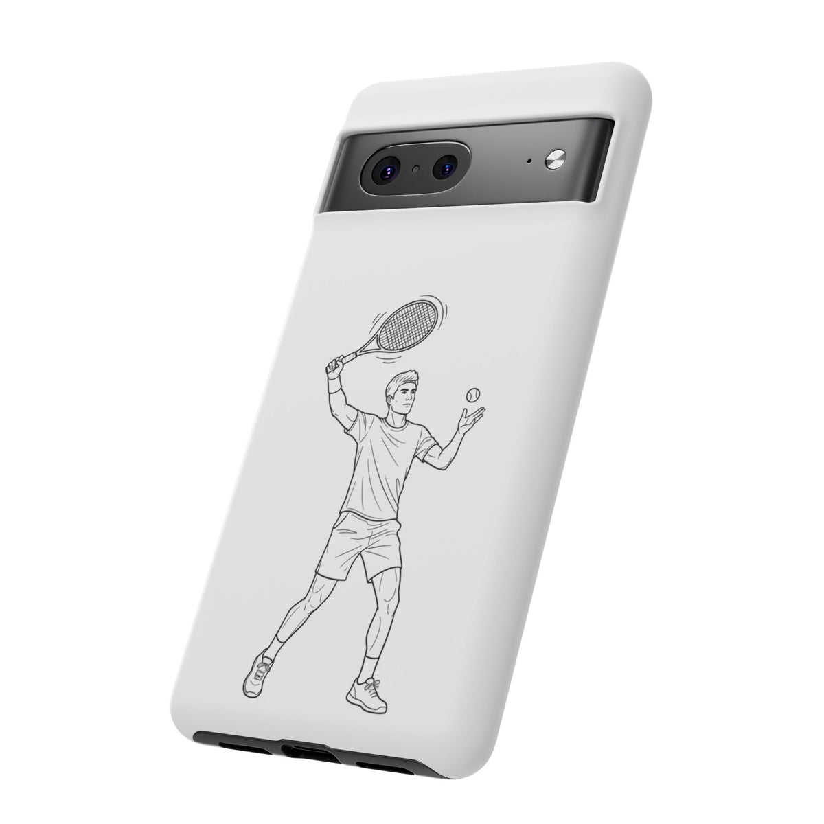 Phone Case, Racket Sports, Tennis Player overhead shot Design, Tough Case