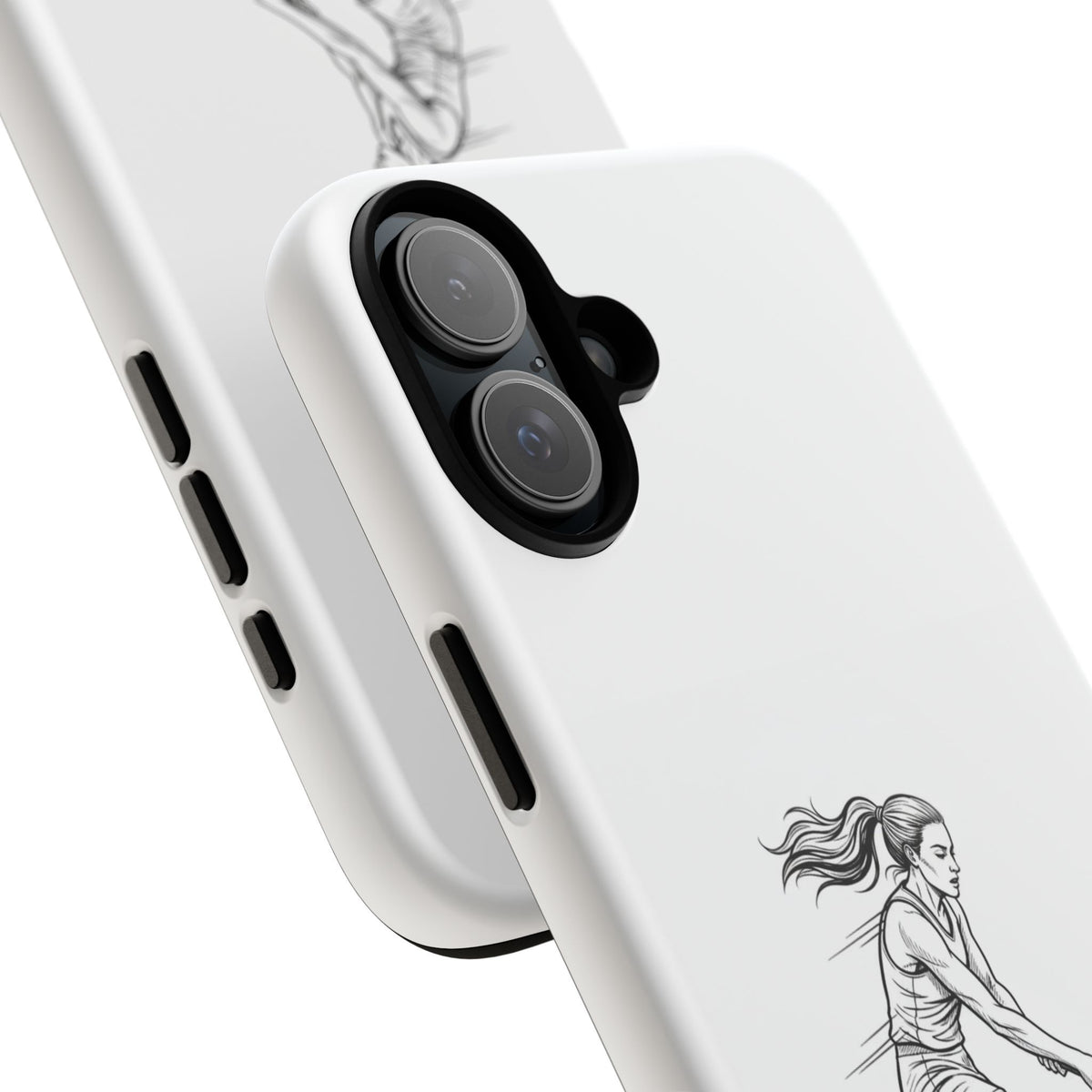 Phone Case, Hockey, Female  Player Minimalist sketch design, Tough Case