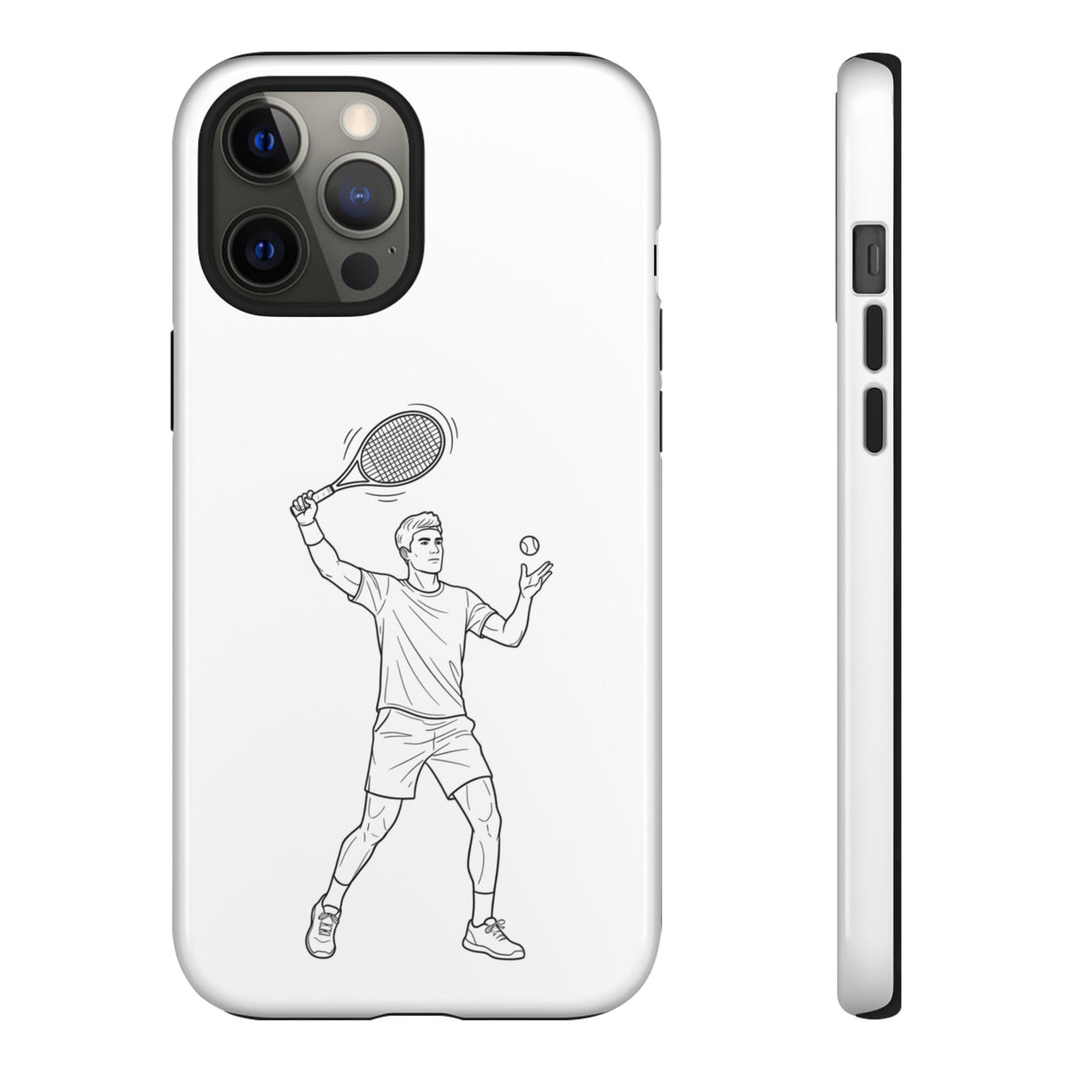 Phone Case, Racket Sports, Tennis Player overhead shot Design, Tough Case