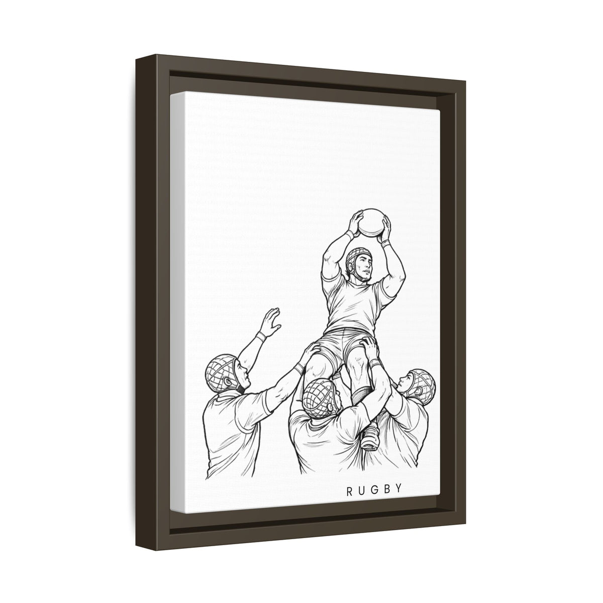 Print, Rugby Line-Out, Matte Canvas Print Framed Art