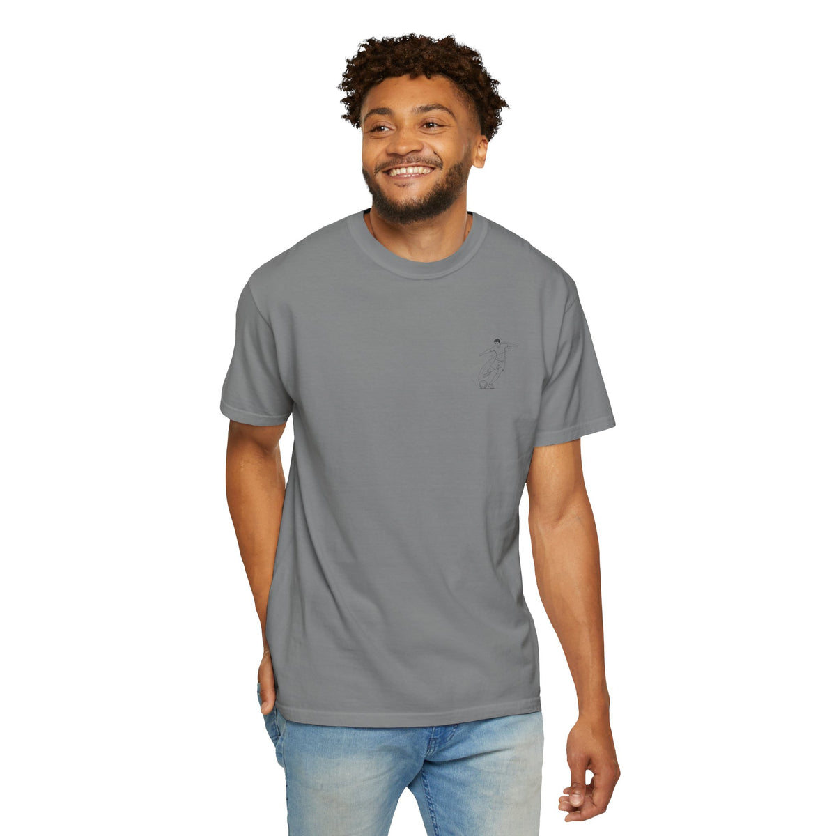 T-Shirt, Football Free Kick Striker Minimalist Sketch design, Cotton, Various Colours