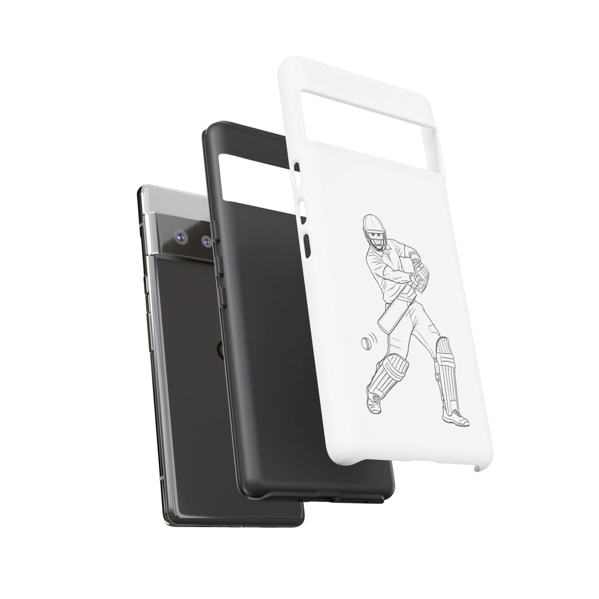 Phone Case, Cricket Batsman Sketch, Tough Case
