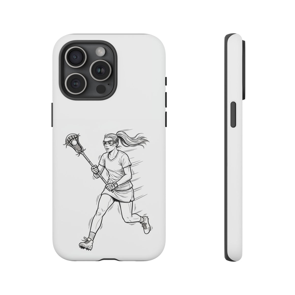 Phone Case, Lacrosse Player Sketch, Tough Case