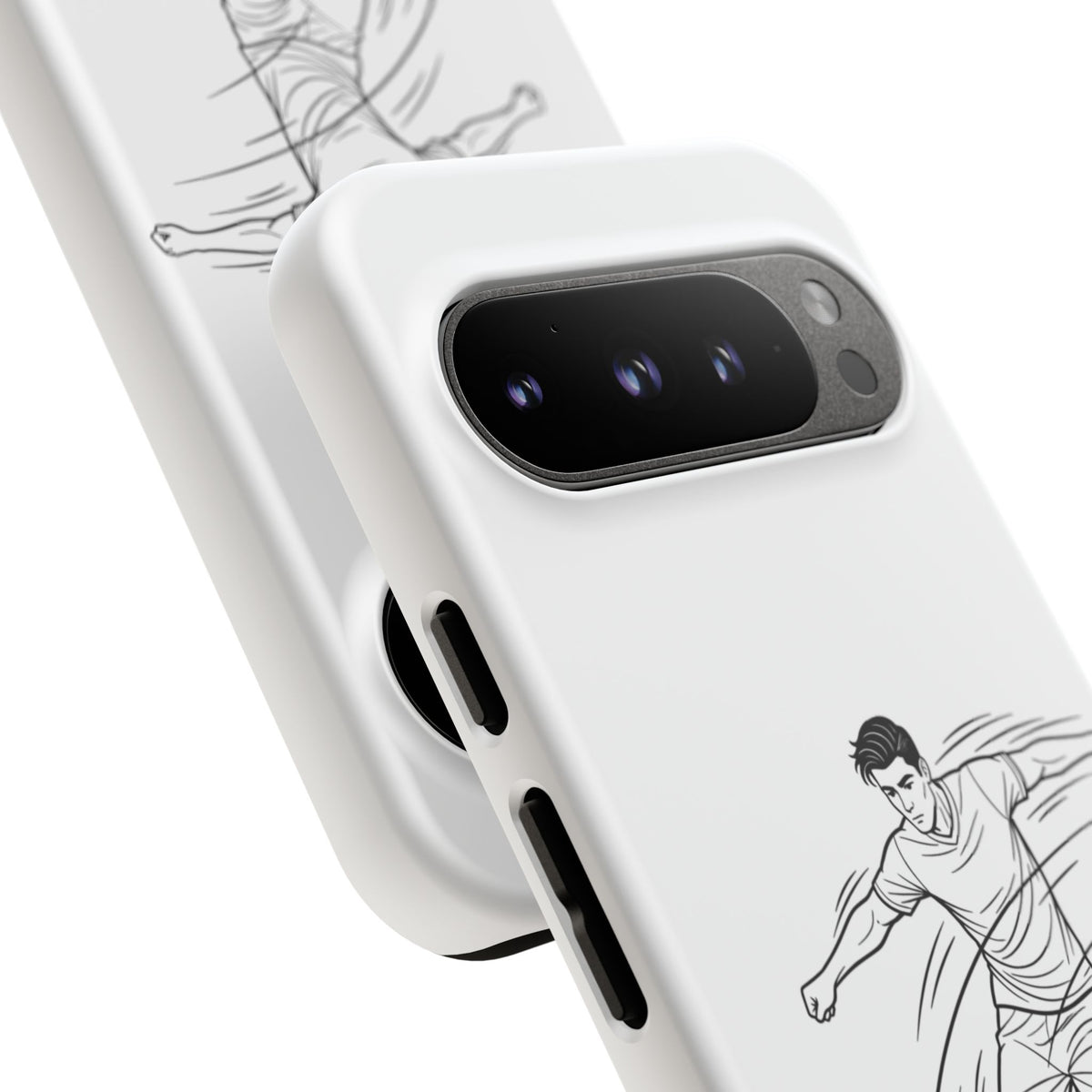 Phone Case, Football Free Kick / Strike Minimalist sketch Design, Tough Case