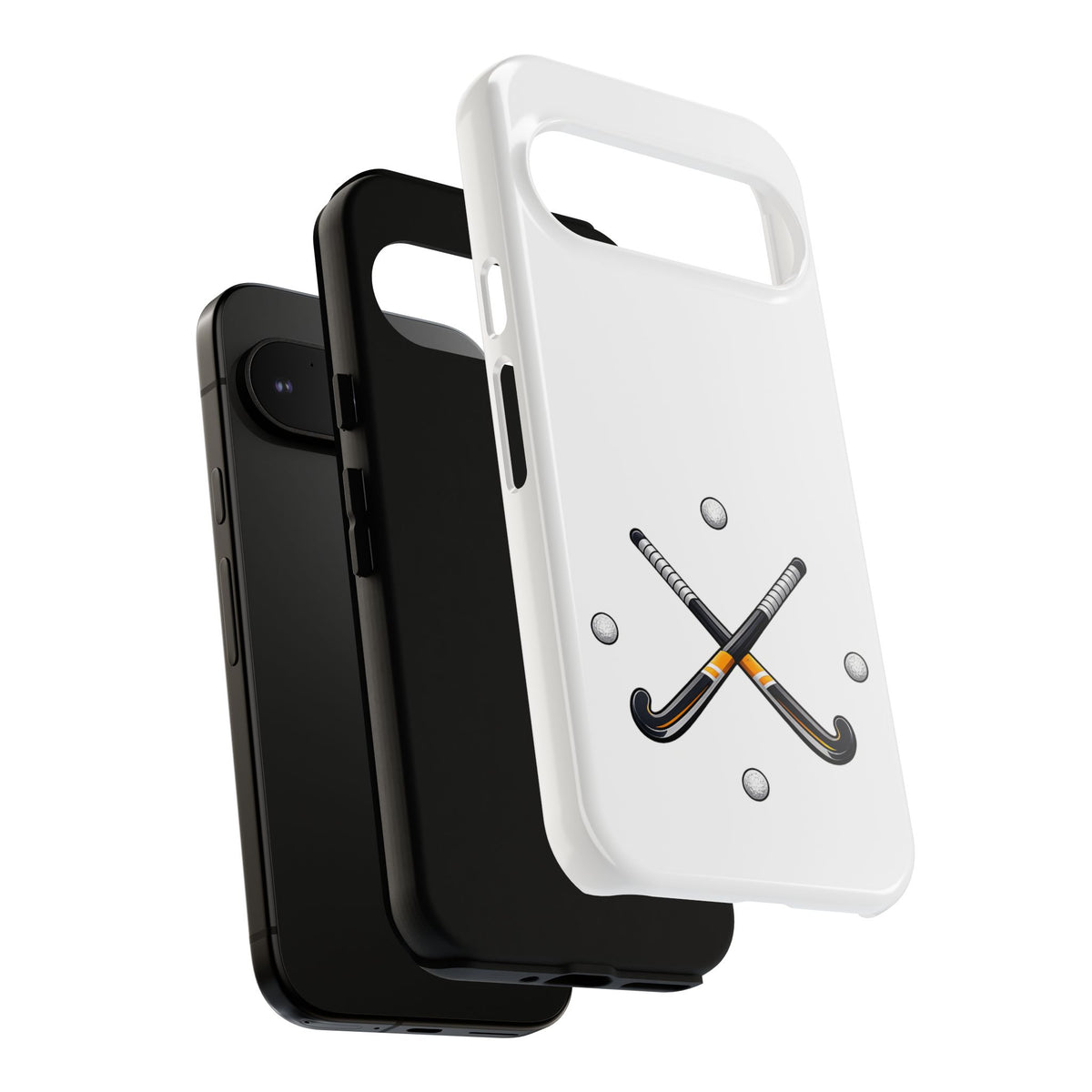 Phone Case, Hockey Crossed Sticks & Balls Design, tough Case
