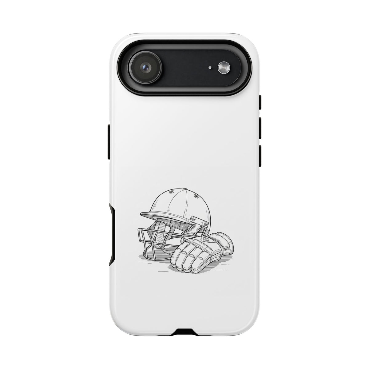 Phone Case, Cricket Gloves & Helmet Sketch, Tough Case