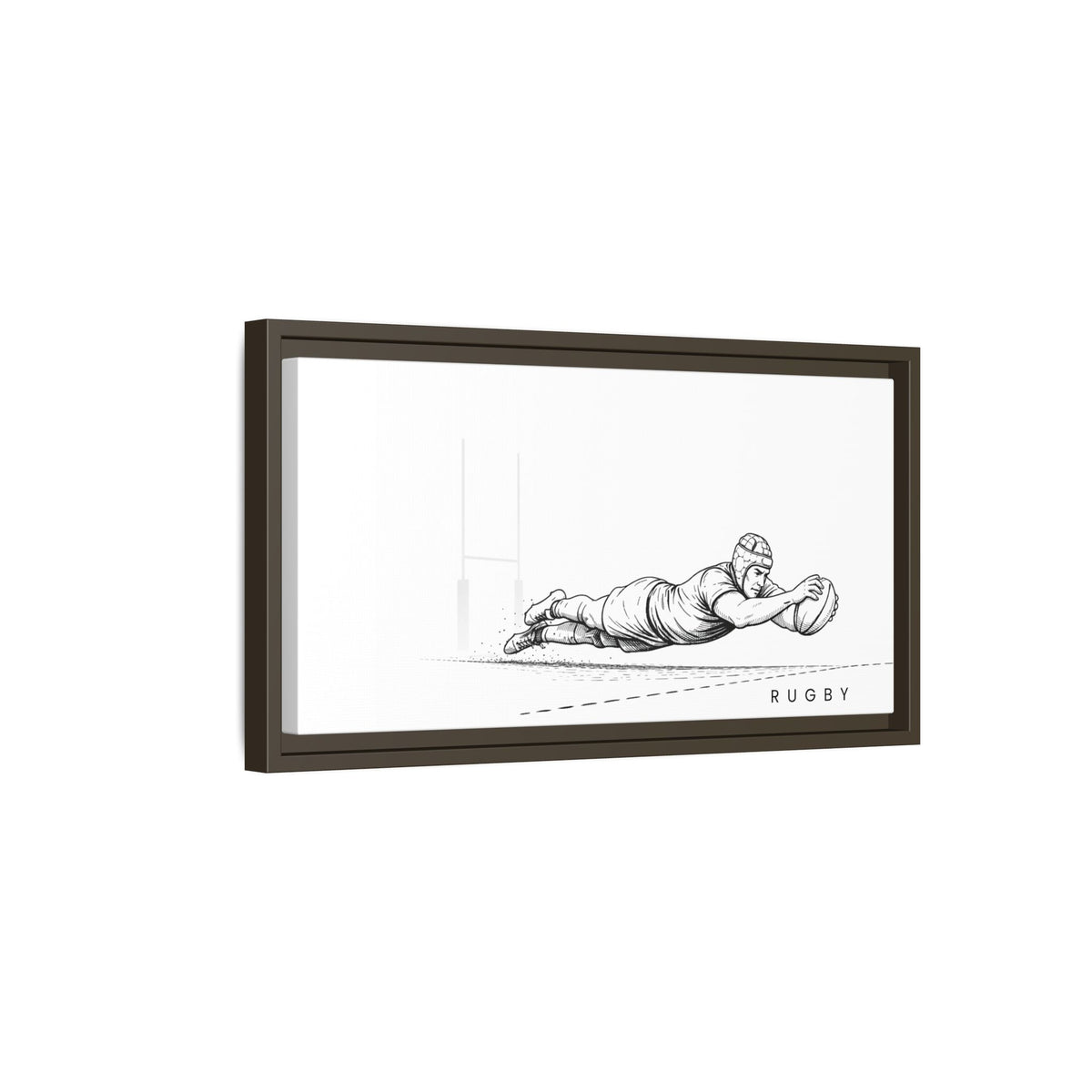 Print, Rugby Try, Matte Canvas Framed Wall Art