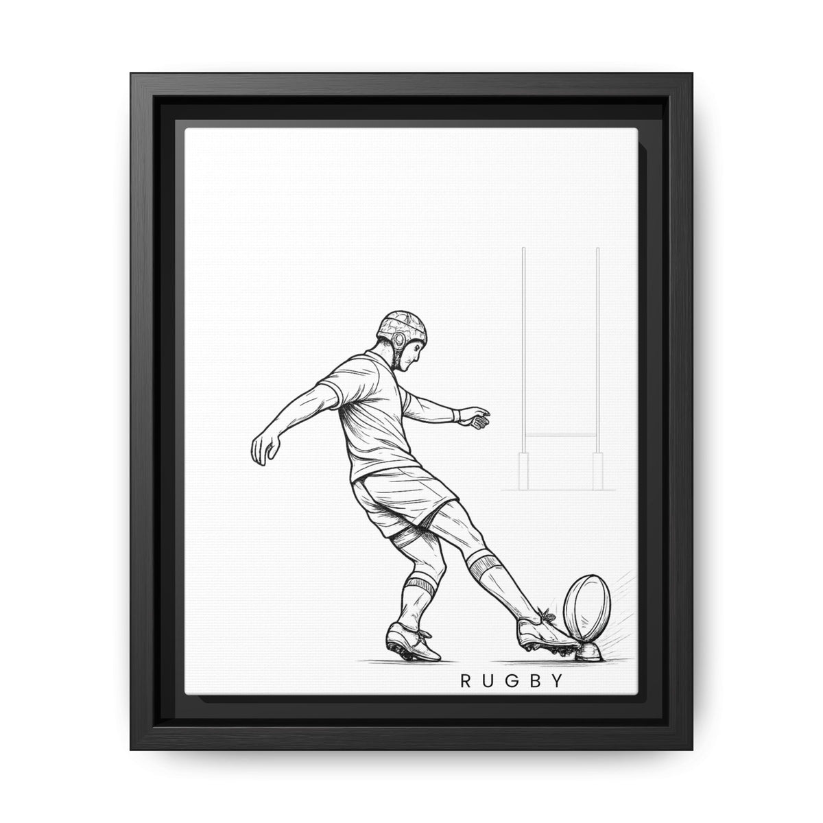 Print, Rugby Conversion Kick, Matte Canvas Print Framed Art