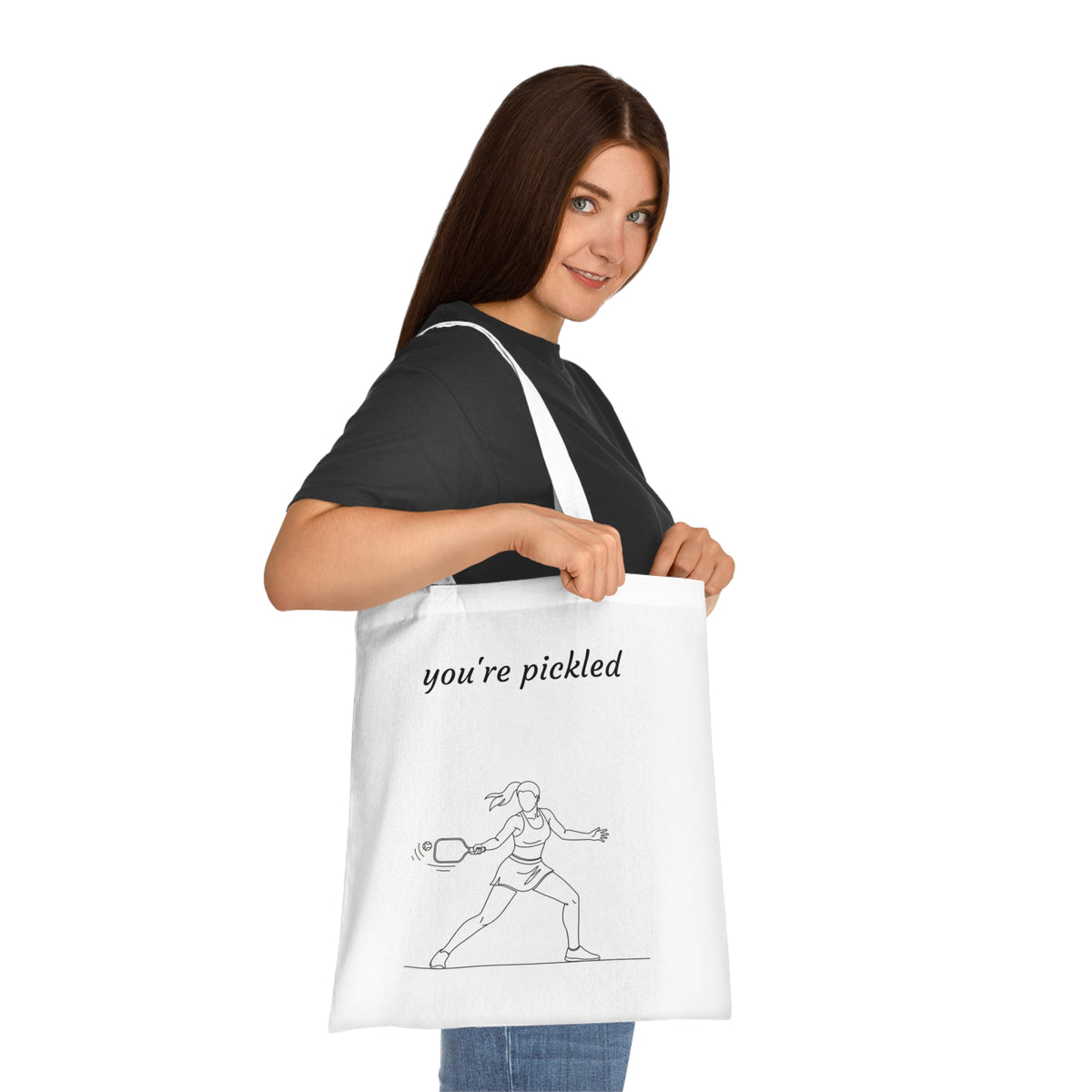 Bag, Racket Sports, You're Pickled design, Cotton Tote (printed one side)