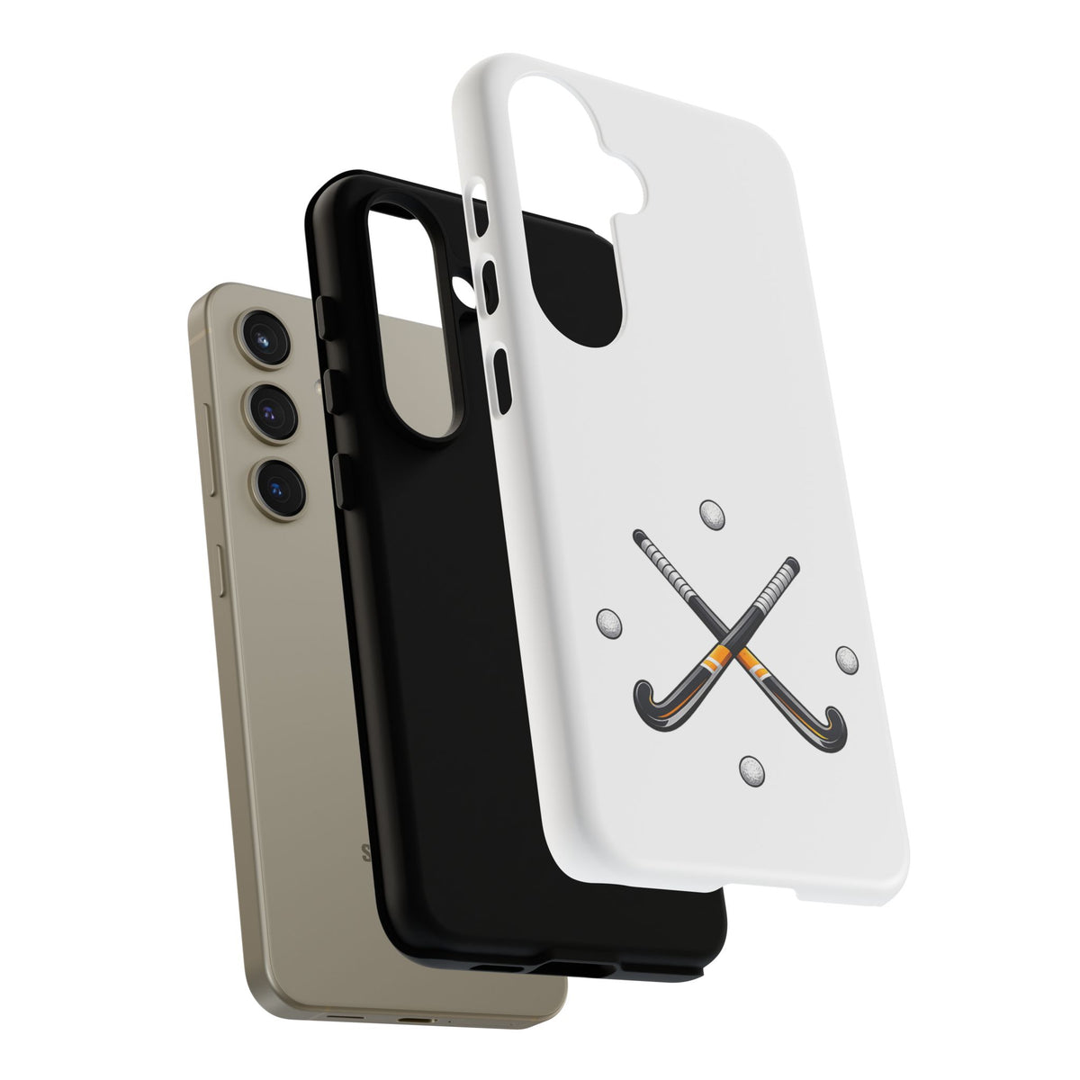 Phone Case, Hockey Crossed Sticks & Balls Design, tough Case