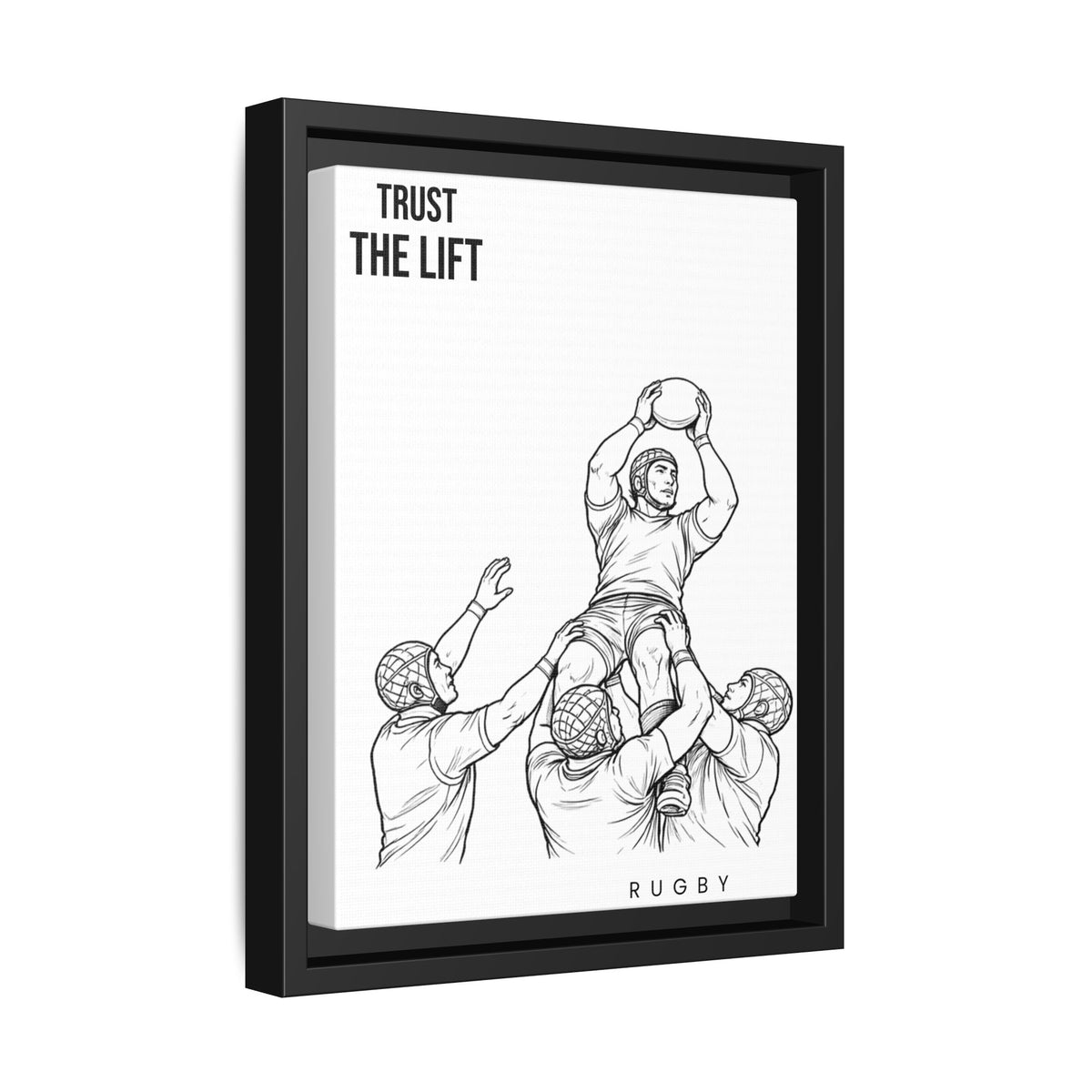 Print, Rugby Line-Out Trust The Lift , Matte Canvas Print Framed Art
